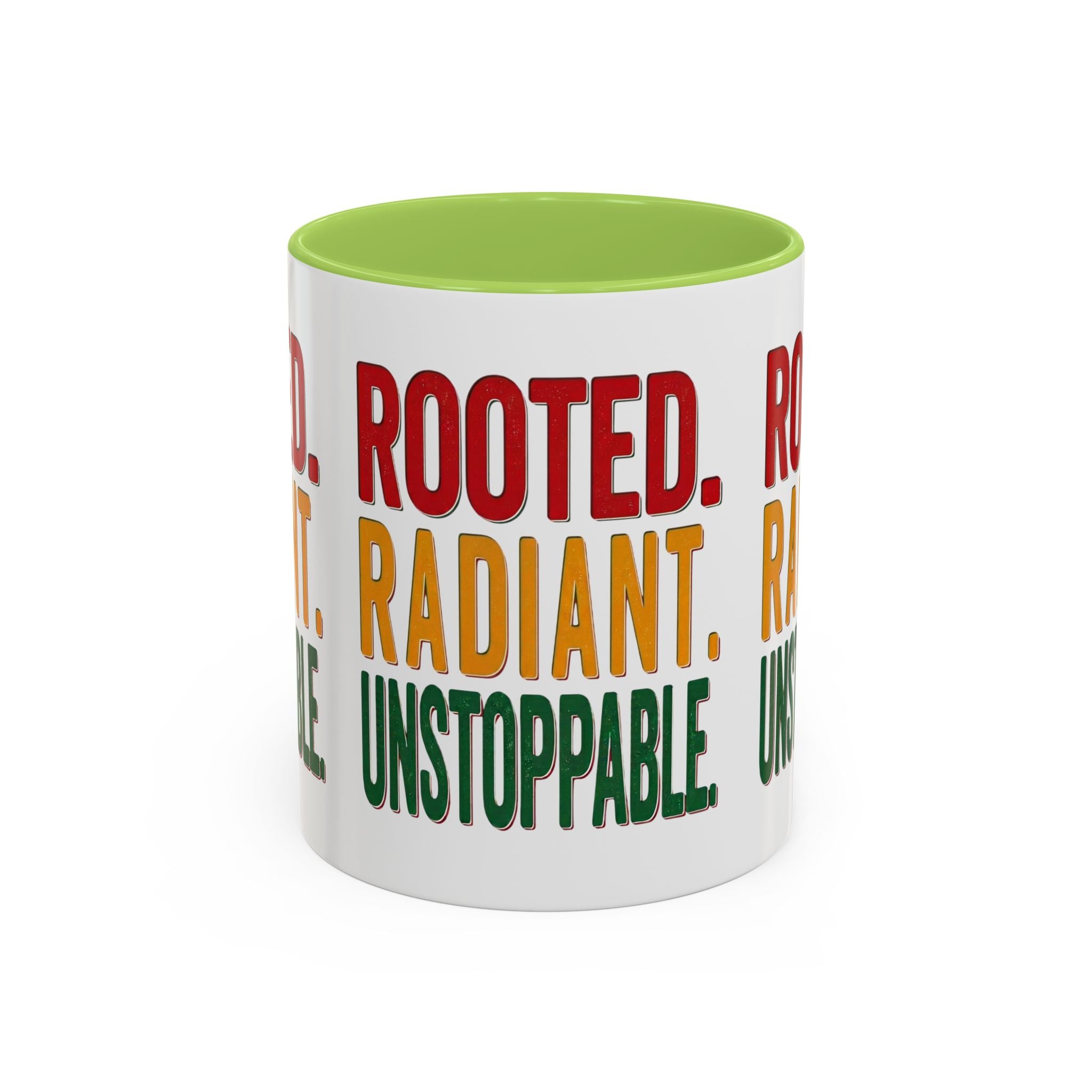 Rooted Radiant Unstoppable Accent Coffee Mug — Empowerment Message 11/15oz