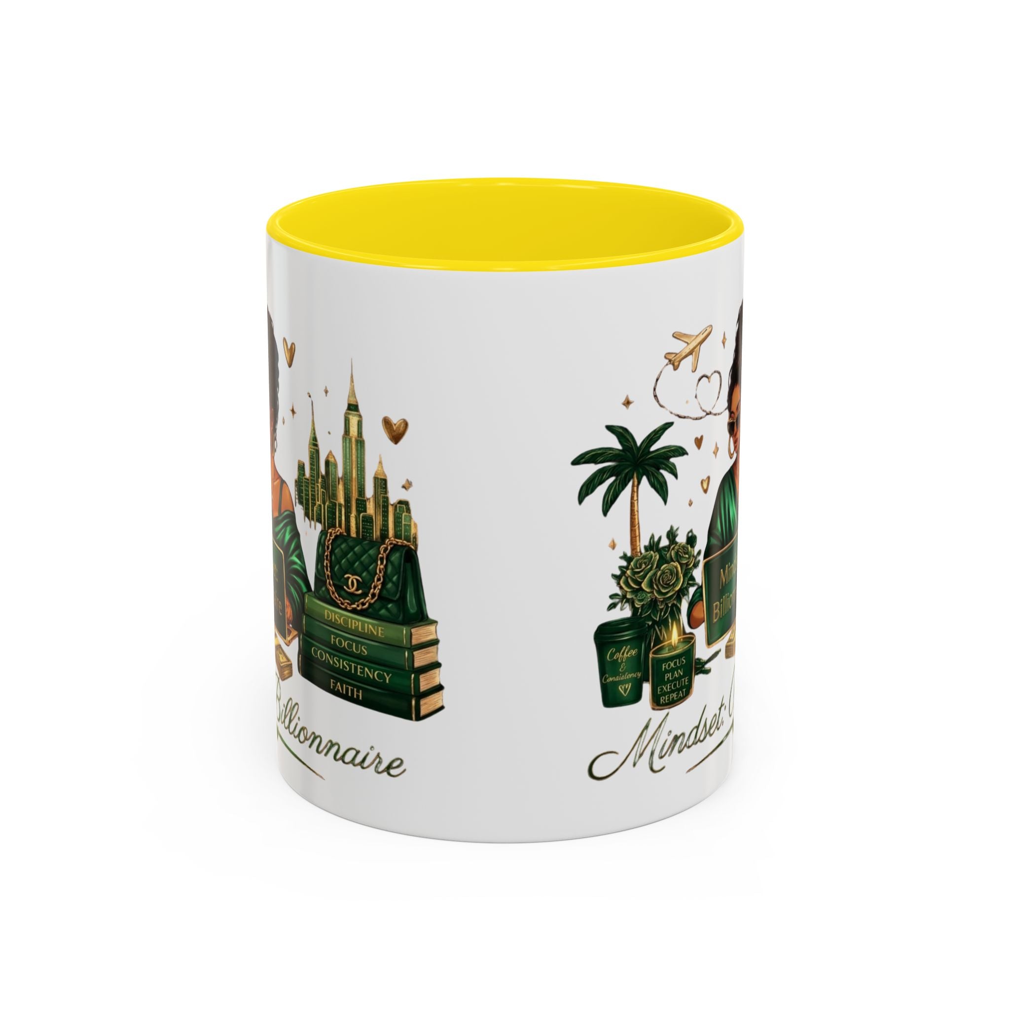 Mindset: Billionaire Accent Coffee Mug — Inspirational Black Woman Design
