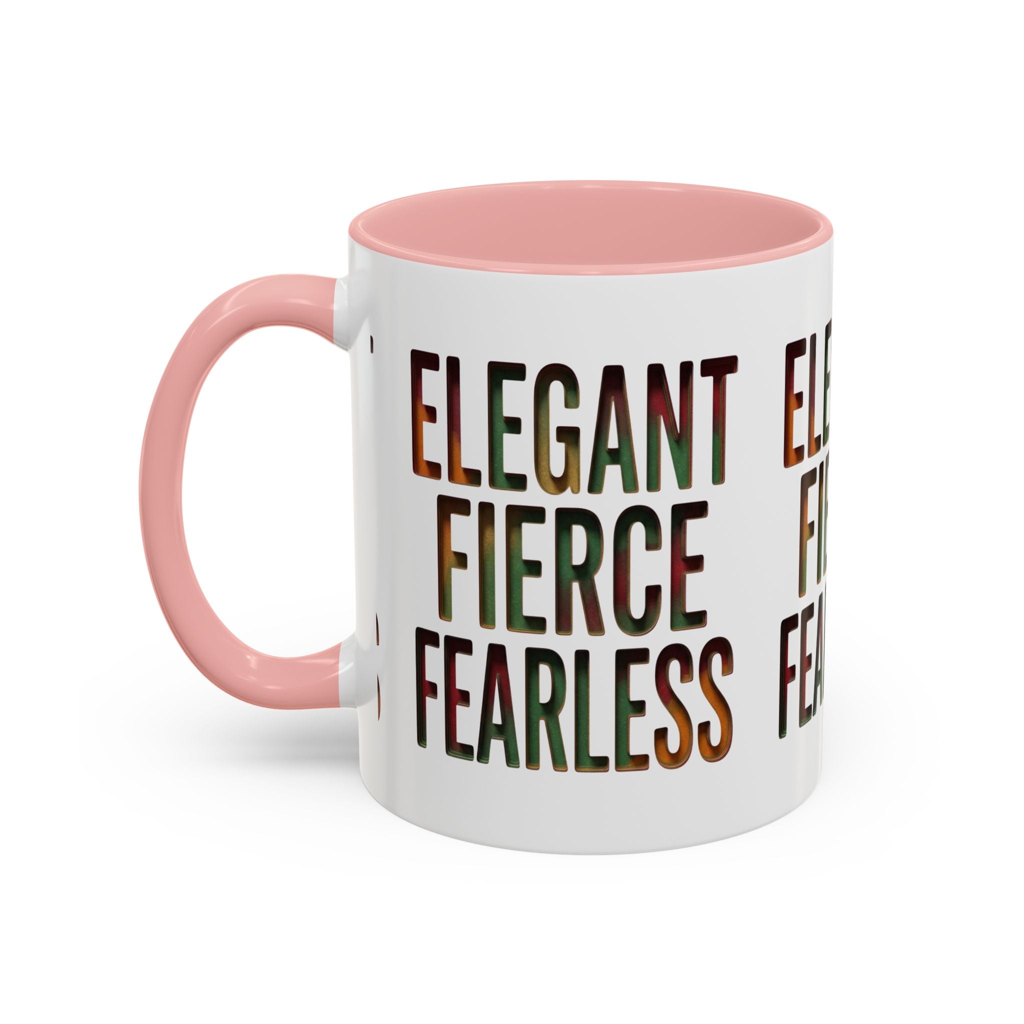 Elegant Fierce Fearless Coffee Mug — Inspirational Accent Mug (11/15oz)