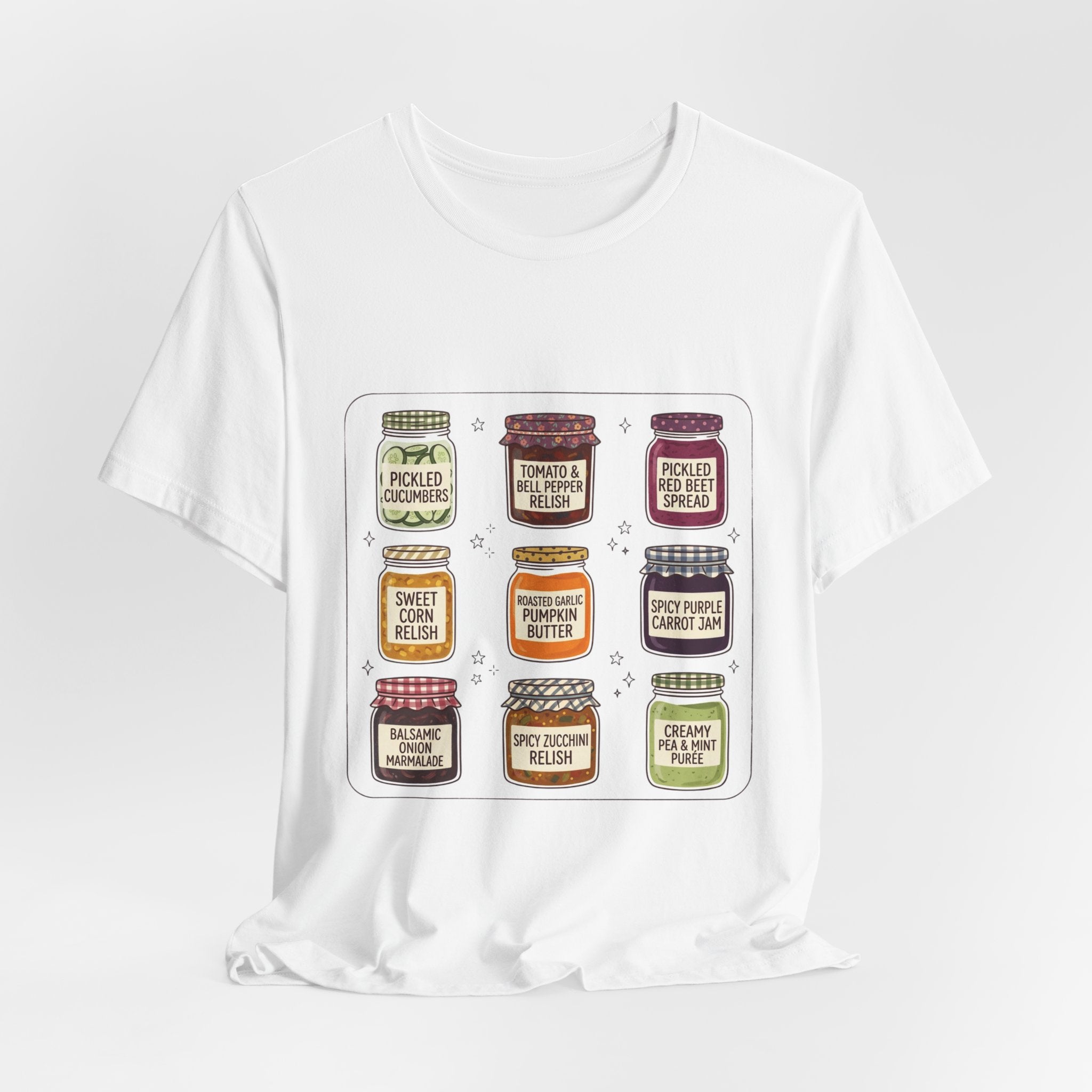 Retro Pantry Jar Illustration T-Shirt | Vintage Food Graphics, Diner Style