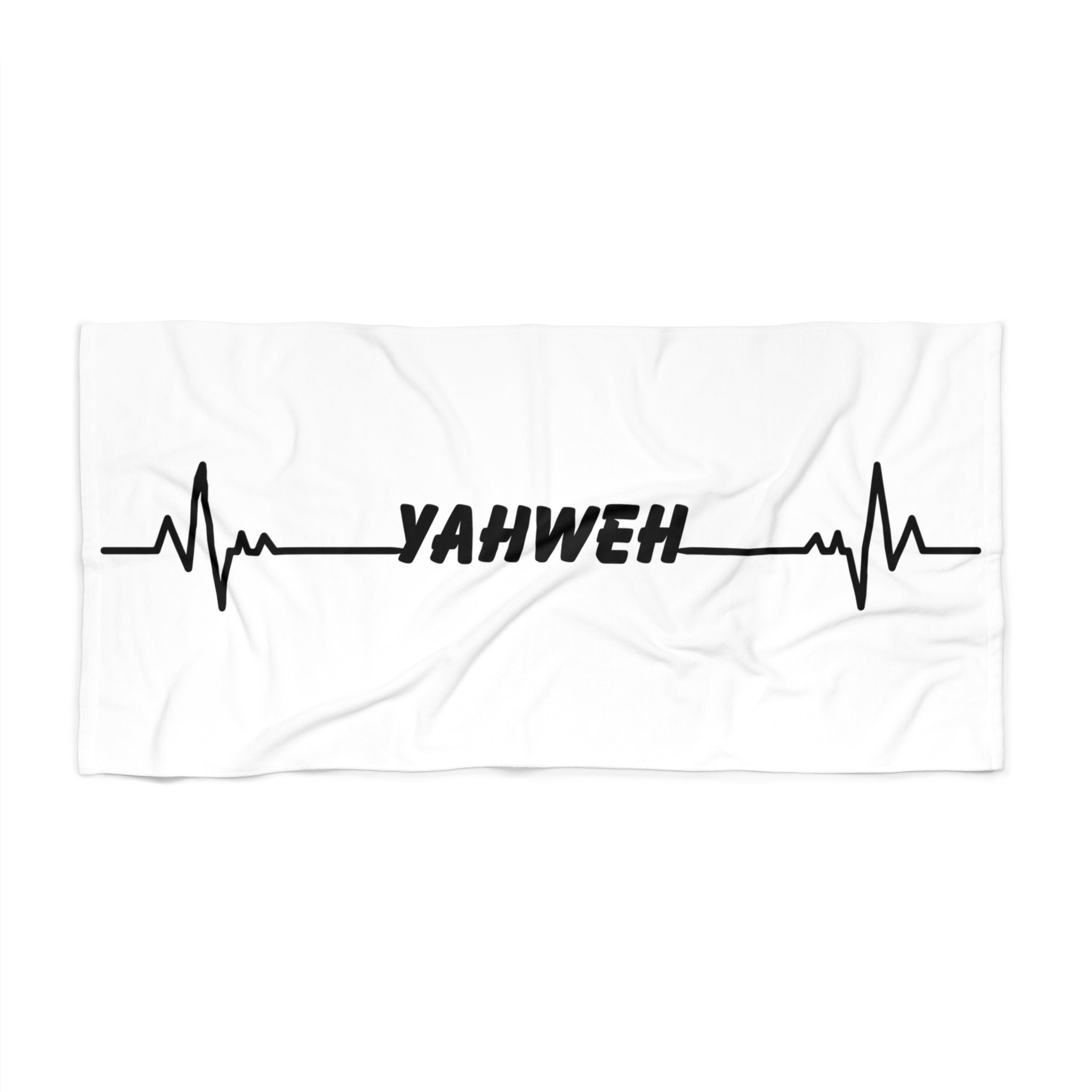 YAHWEH Heartbeat Beach Towel – Christian Faith Scripture Beach & Pool Towel