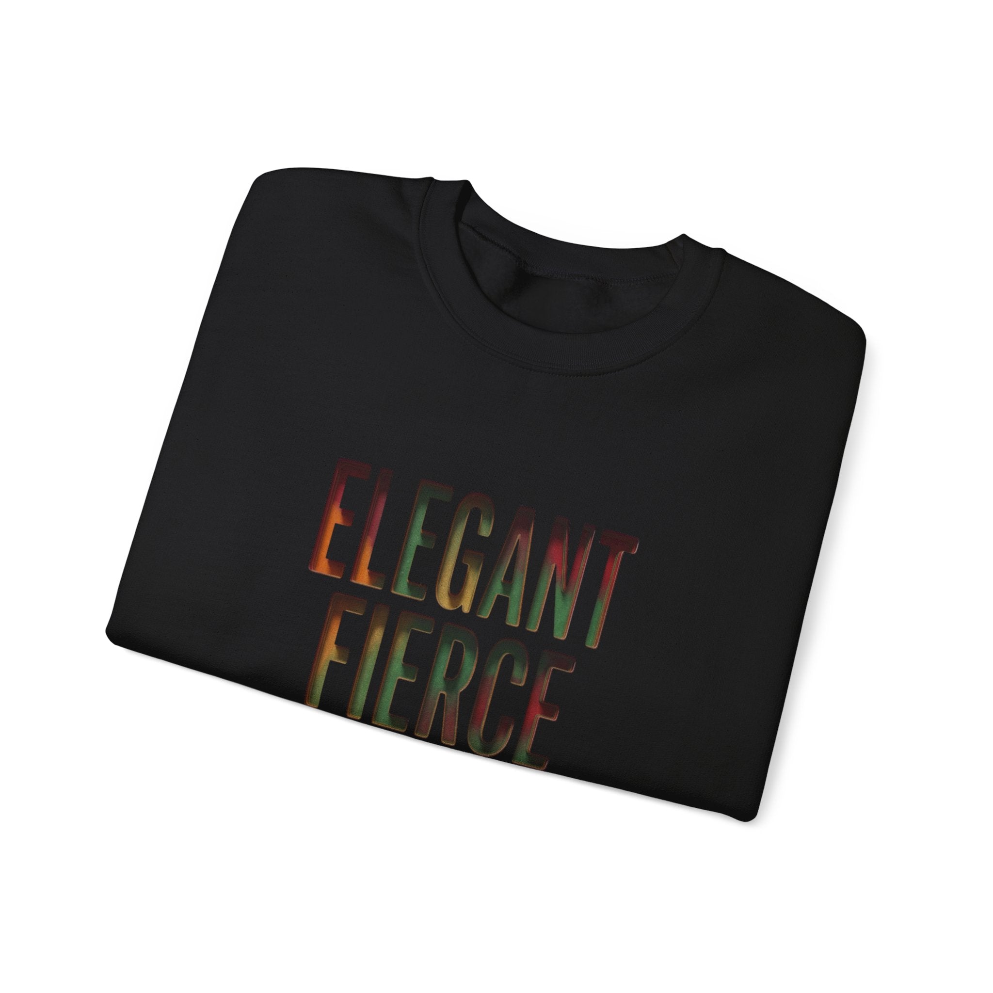 Elegant Fierce Fearless Crewneck Sweatshirt | Juneteenth Pan-African Typography 1865