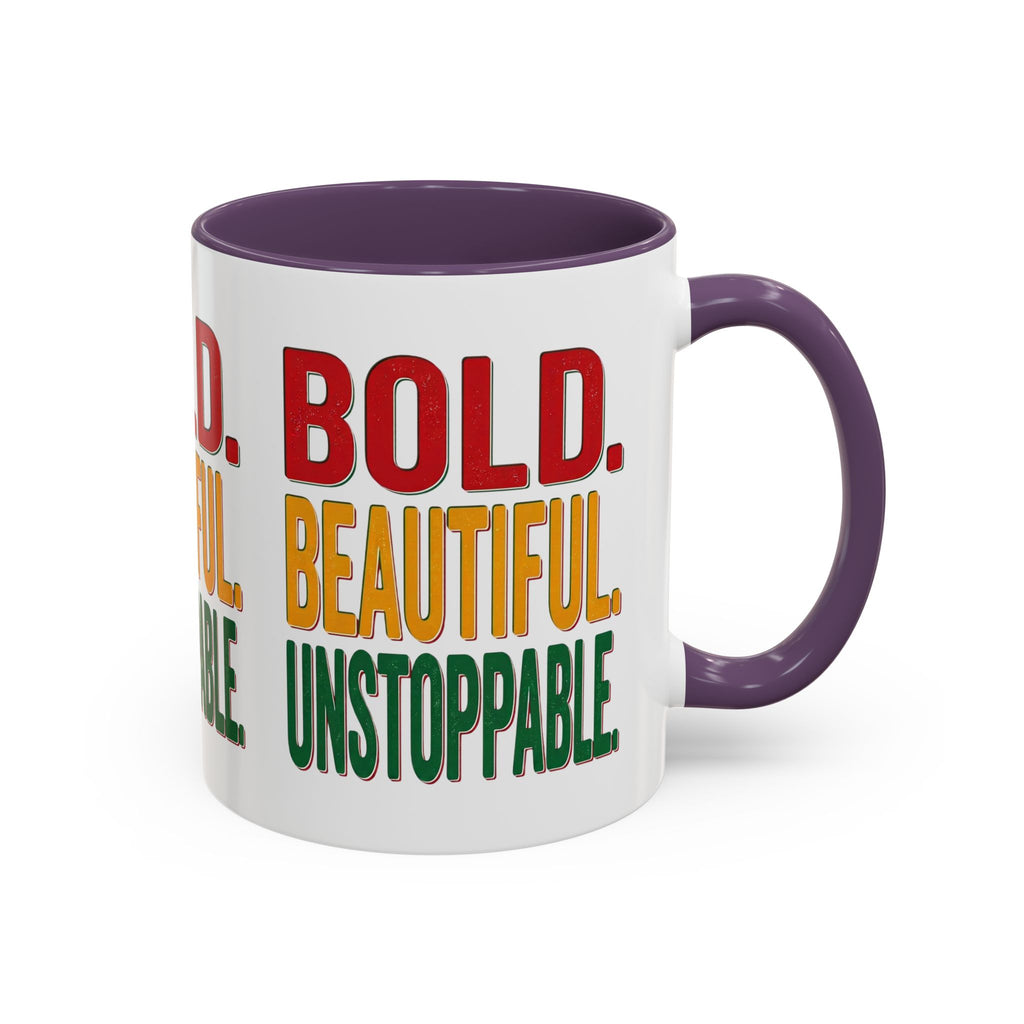 Bold Beautiful Unstoppable Accent Coffee Mug — Inspirational 11/15oz Gift