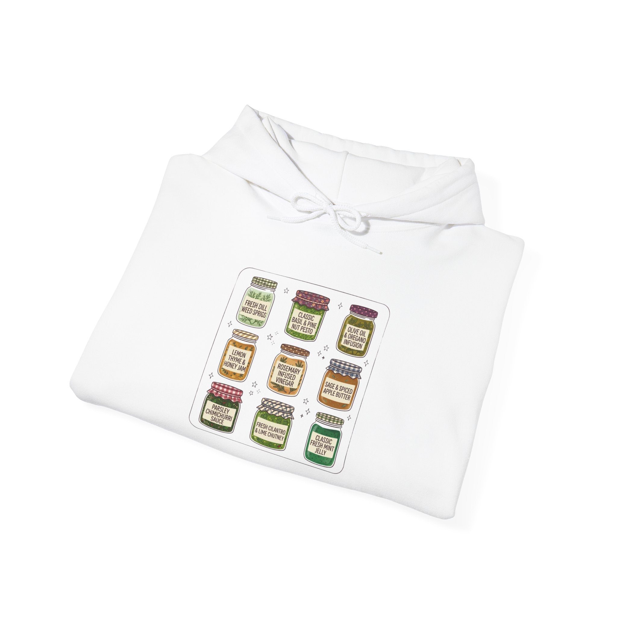 Retro Jam Jar Grid Hoodie | Vintage Food Graphics, Nostalgic Diner Style