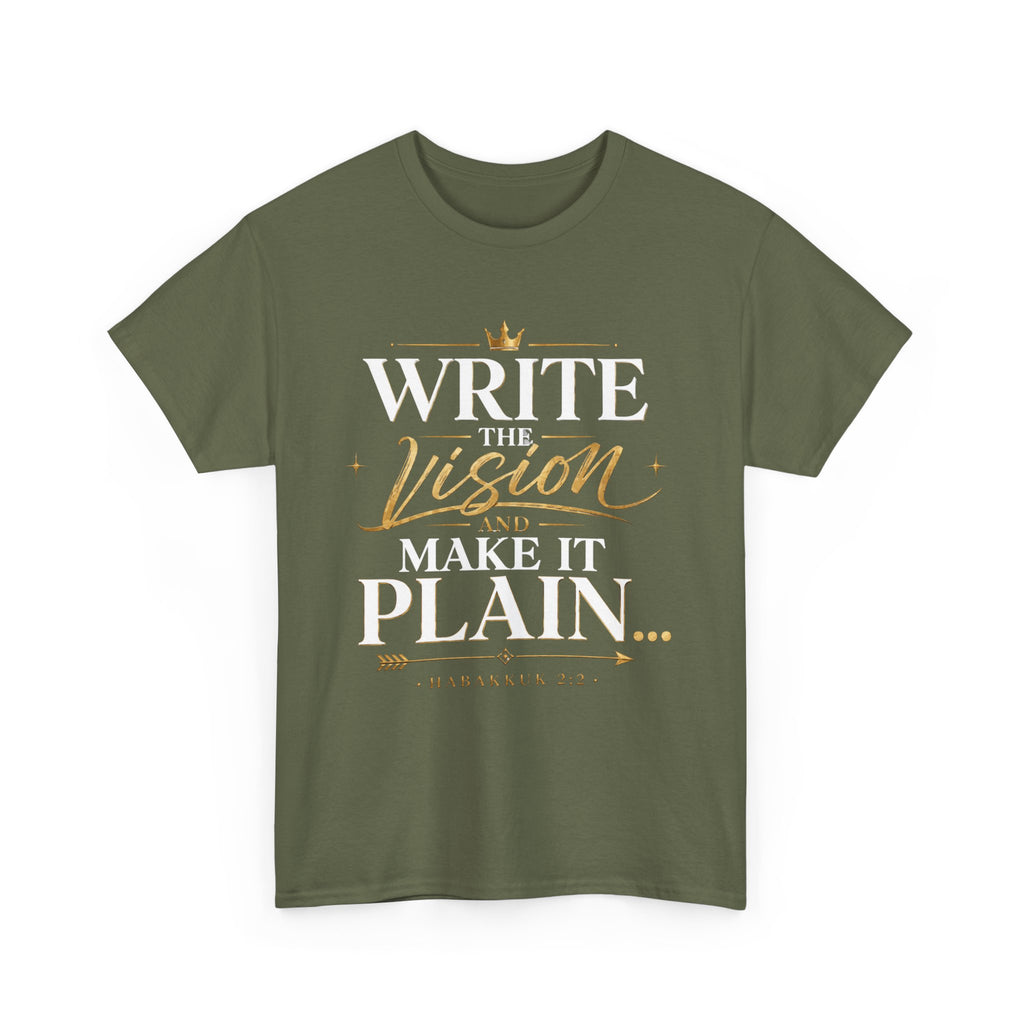 Write The Vision Plain T-Shirt — Hustle, Hardwork & Entrepreneur Gift