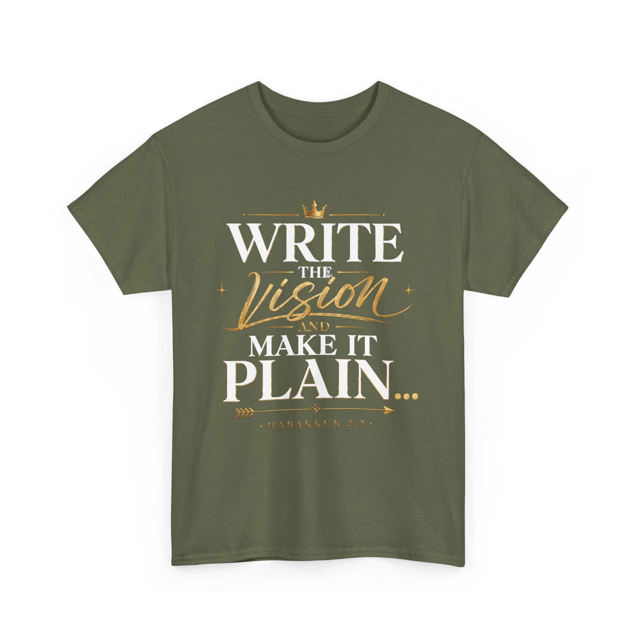 Write The Vision Plain T-Shirt — Hustle, Hardwork & Entrepreneur Gift