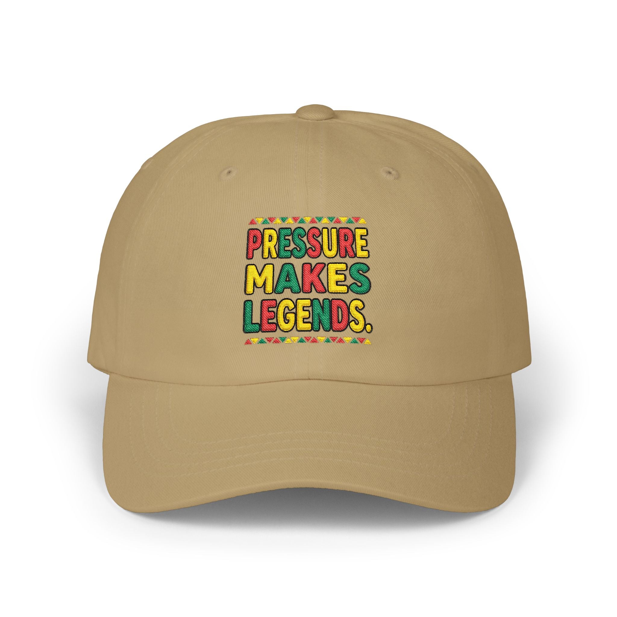 Dad Cap — "Pressure Makes Legends" Colorful Embroidered Baseball Hat