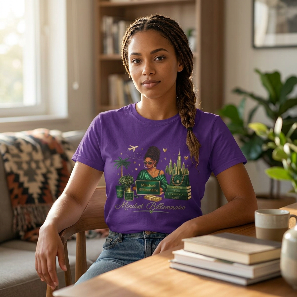 T-Shirt — Mindset Billionaire Graphic Tee (Empowerment, Travel & Success Design)