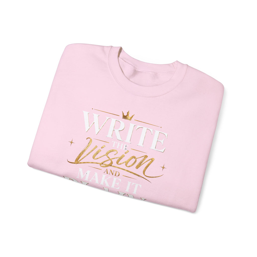 Write the Vision Crewneck Sweatshirt — Inspirational Christian Quote Pullover