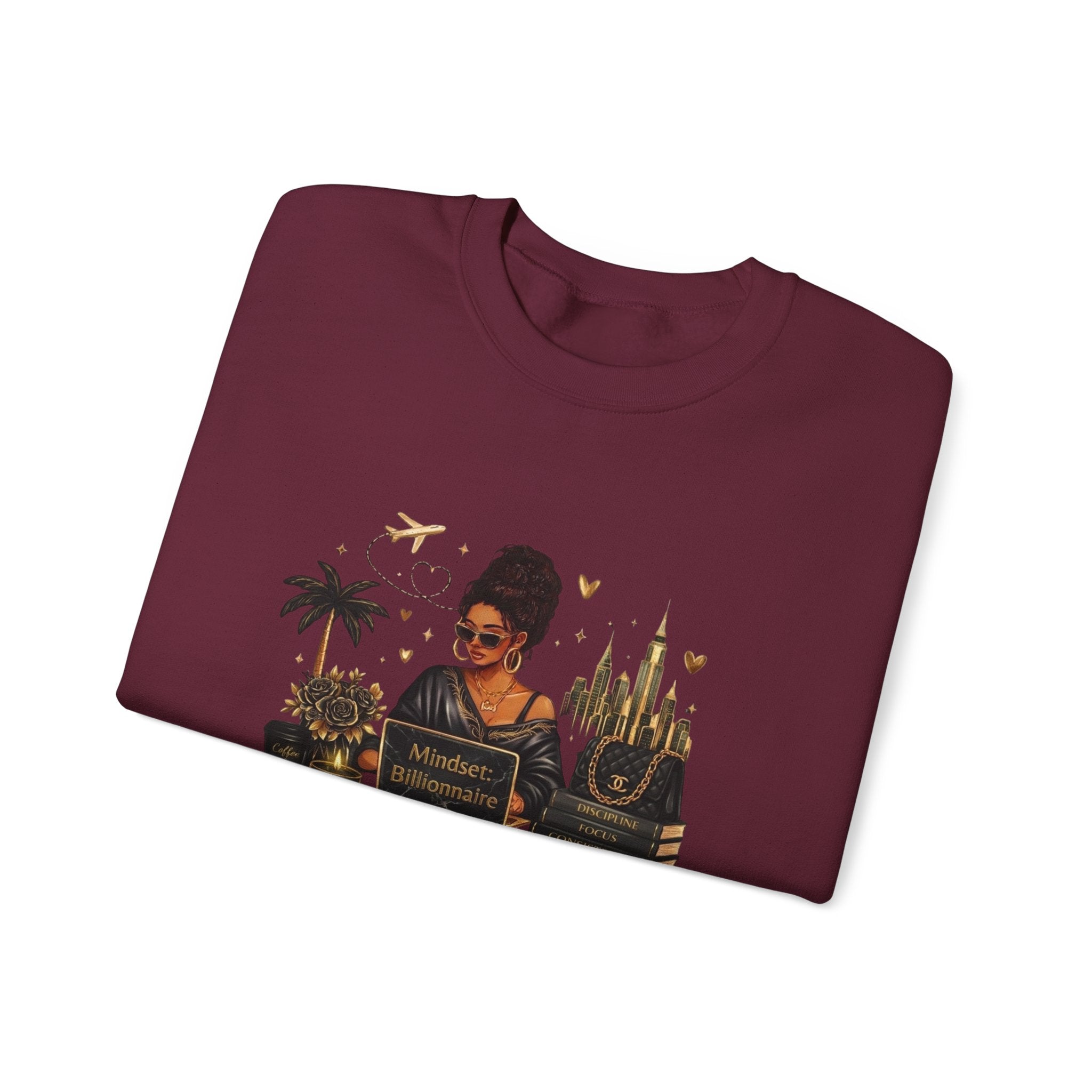 Mindset Billionaire Sweatshirt — Inspirational Cozy Crewneck for Women