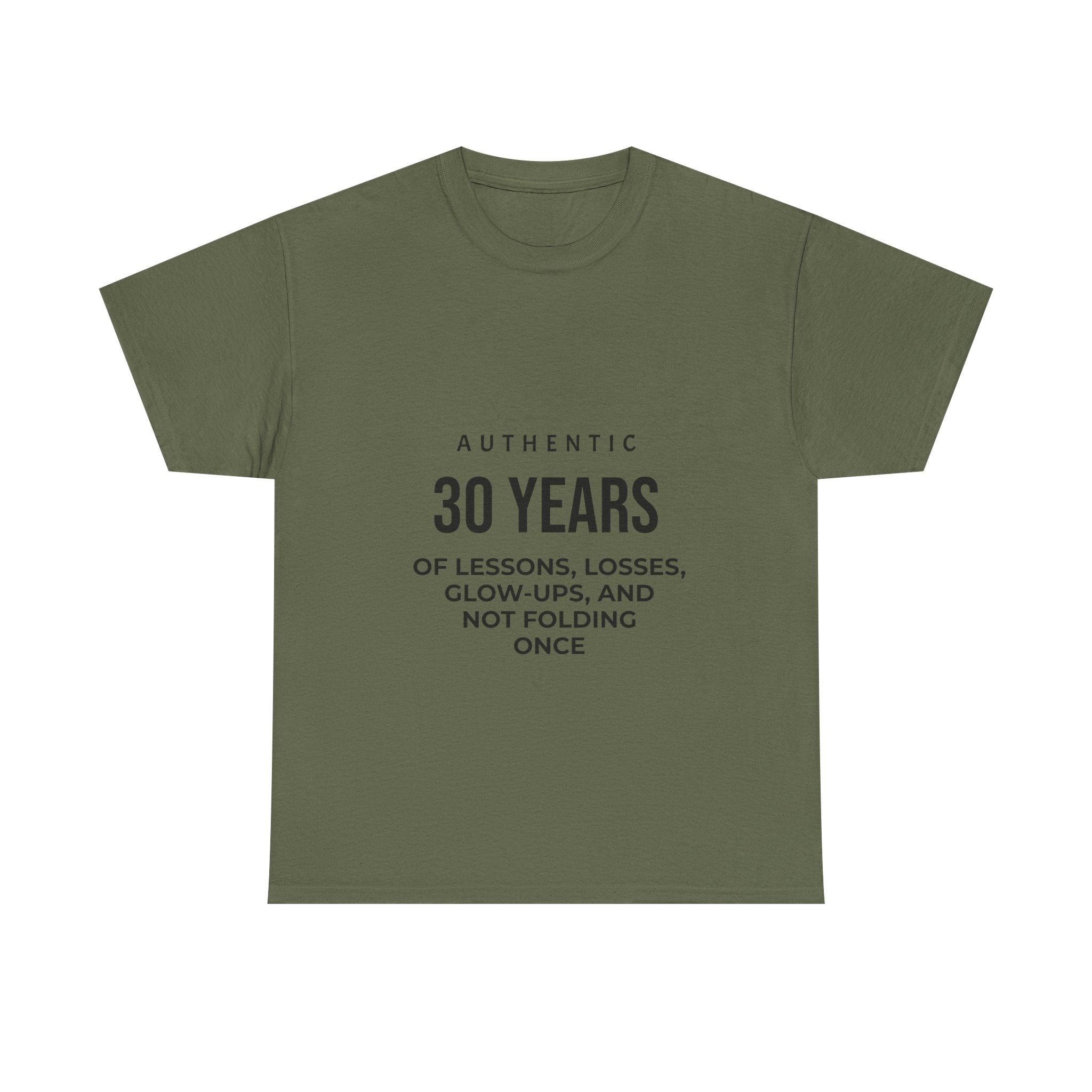 30 Years Authentic Tee — "30 Years of Lessons, Losses, Glow-Ups" Birthday Shirt