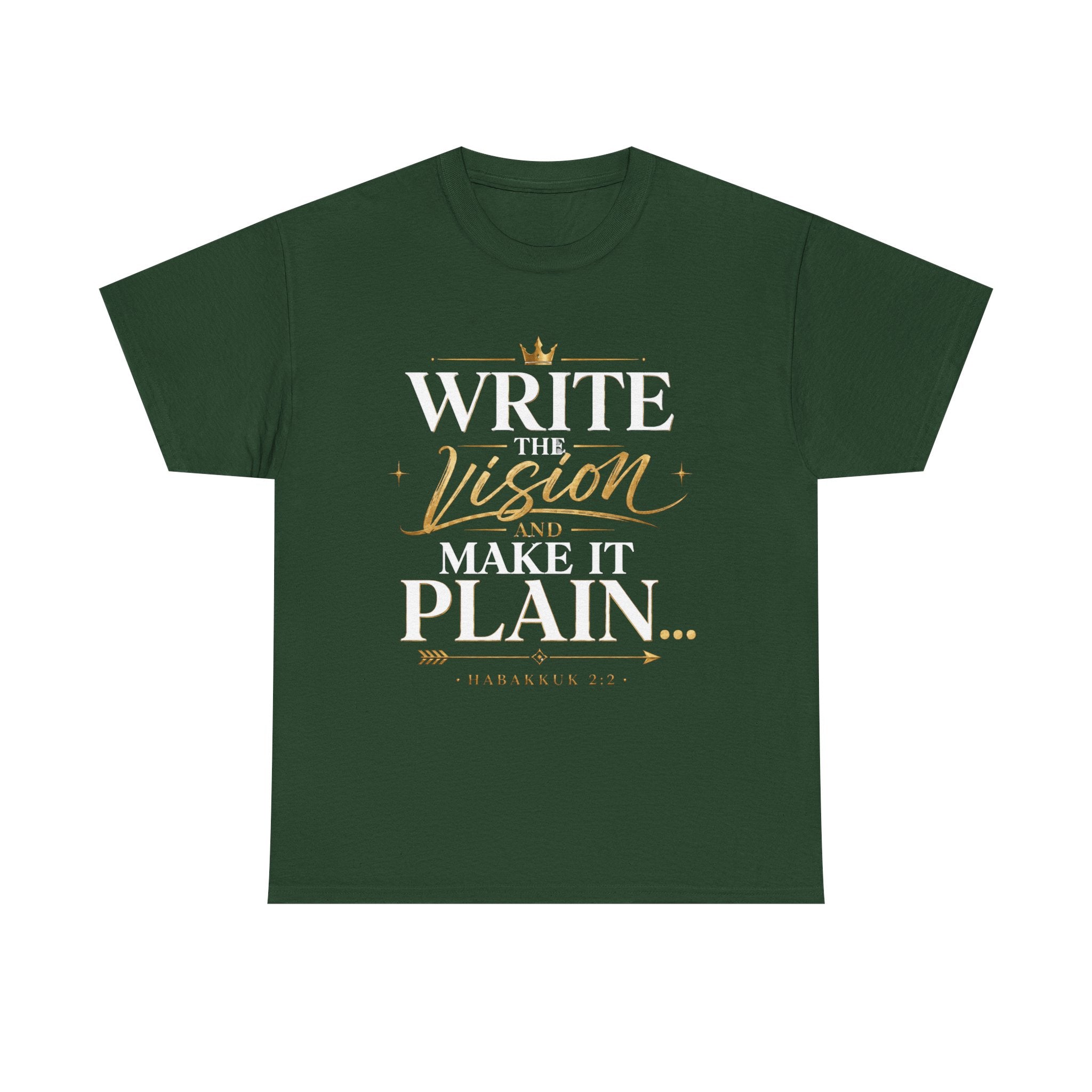 Write The Vision Plain T-Shirt — Hustle, Hardwork & Entrepreneur Gift
