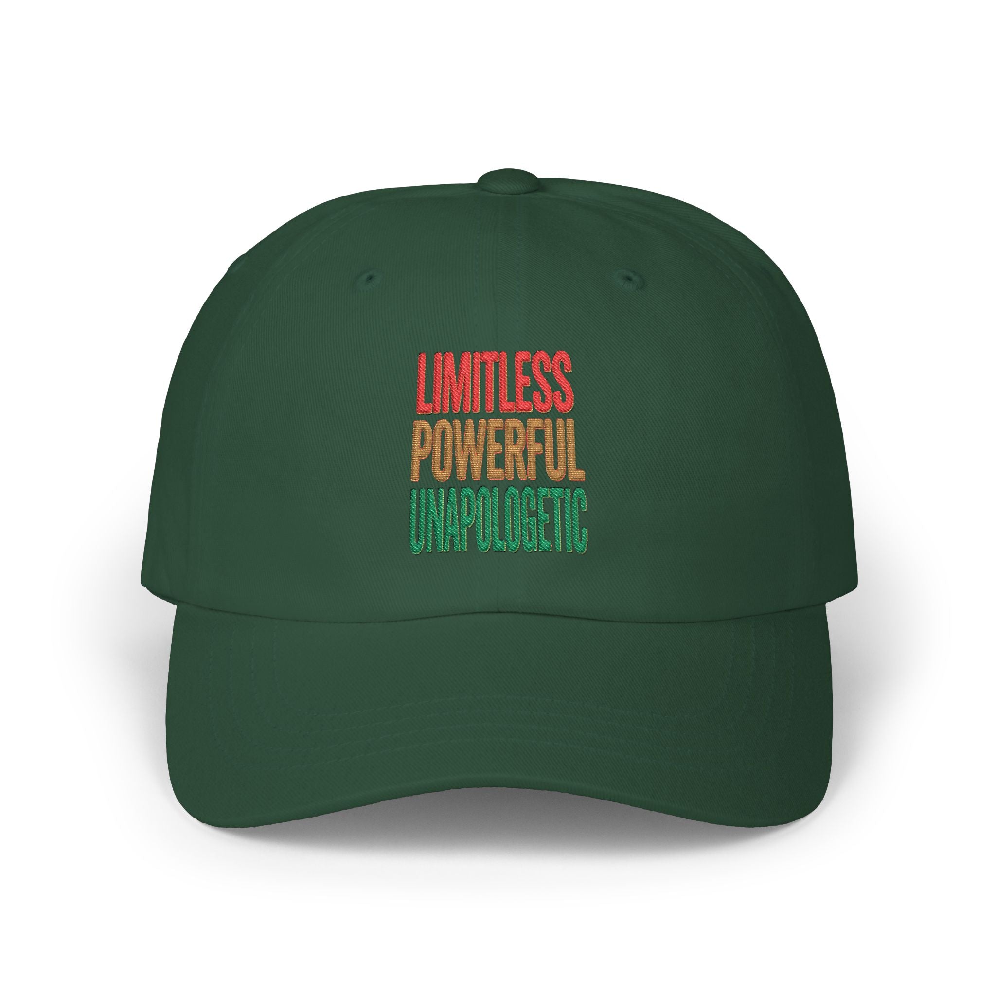 Dad Cap — "Limitless Powerful Unapologetic" Embroidered Inspirational Hat