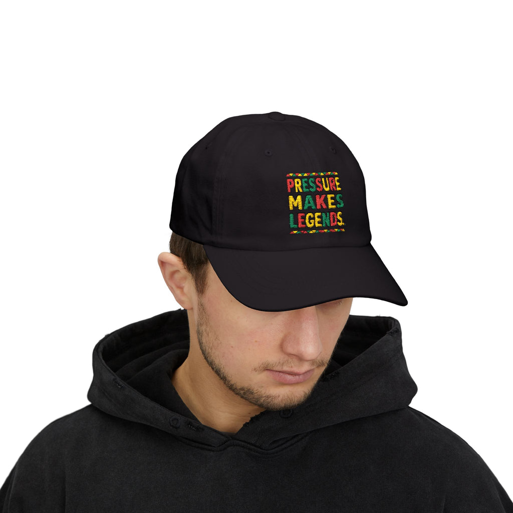 Dad Cap — "Pressure Makes Legends" Colorful Embroidered Baseball Hat