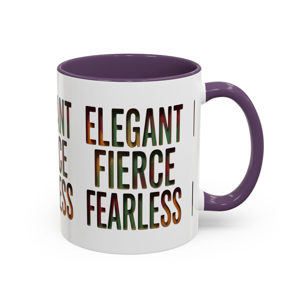 Elegant Fierce Fearless Coffee Mug — Inspirational Accent Mug (11/15oz)
