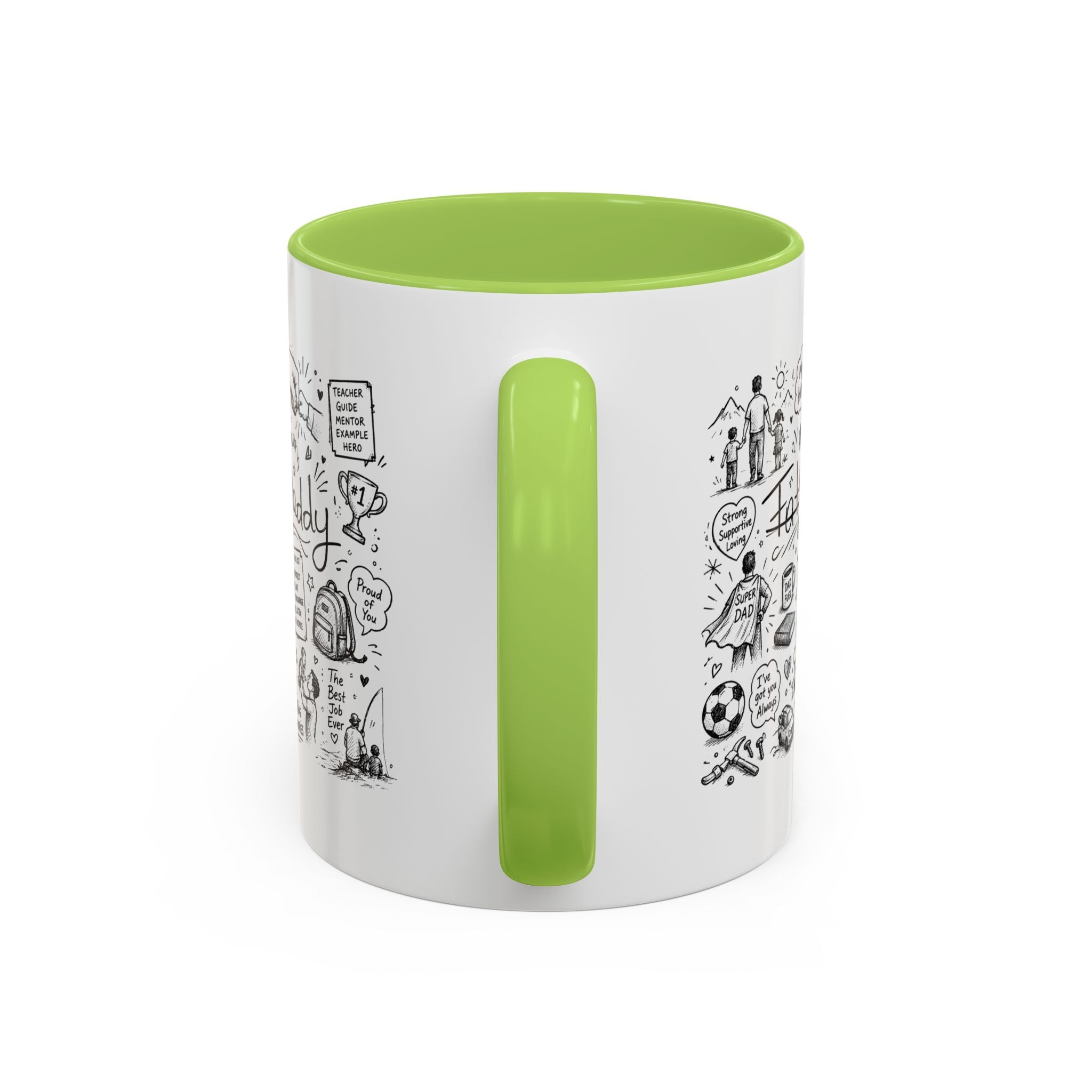 Father/Daddy Illustrated Memory Coffee Mug — Black Accent 11/15oz