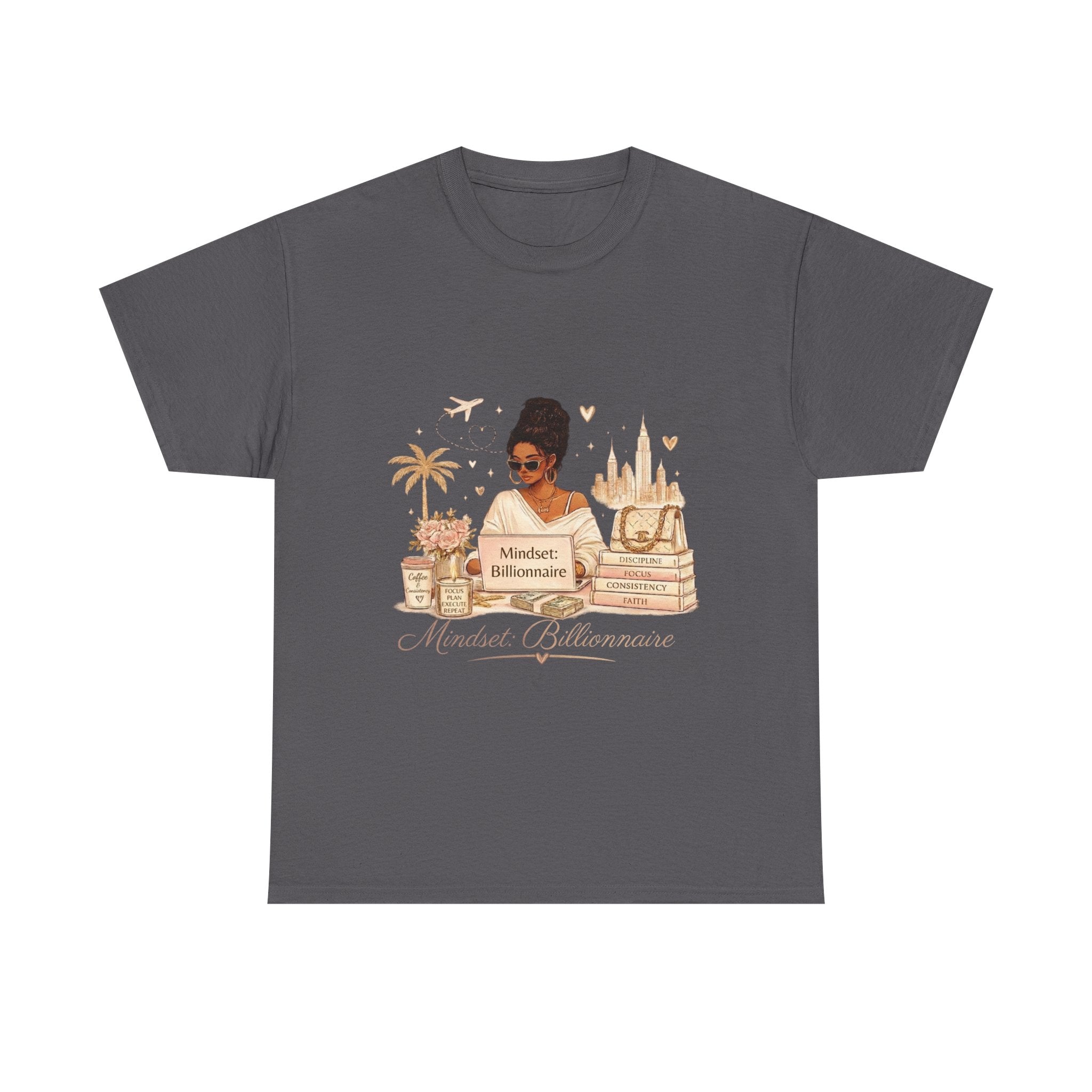Mindset Millionaire Graphic Tee — Luxe Travel & Fashion Illustration Shirt
