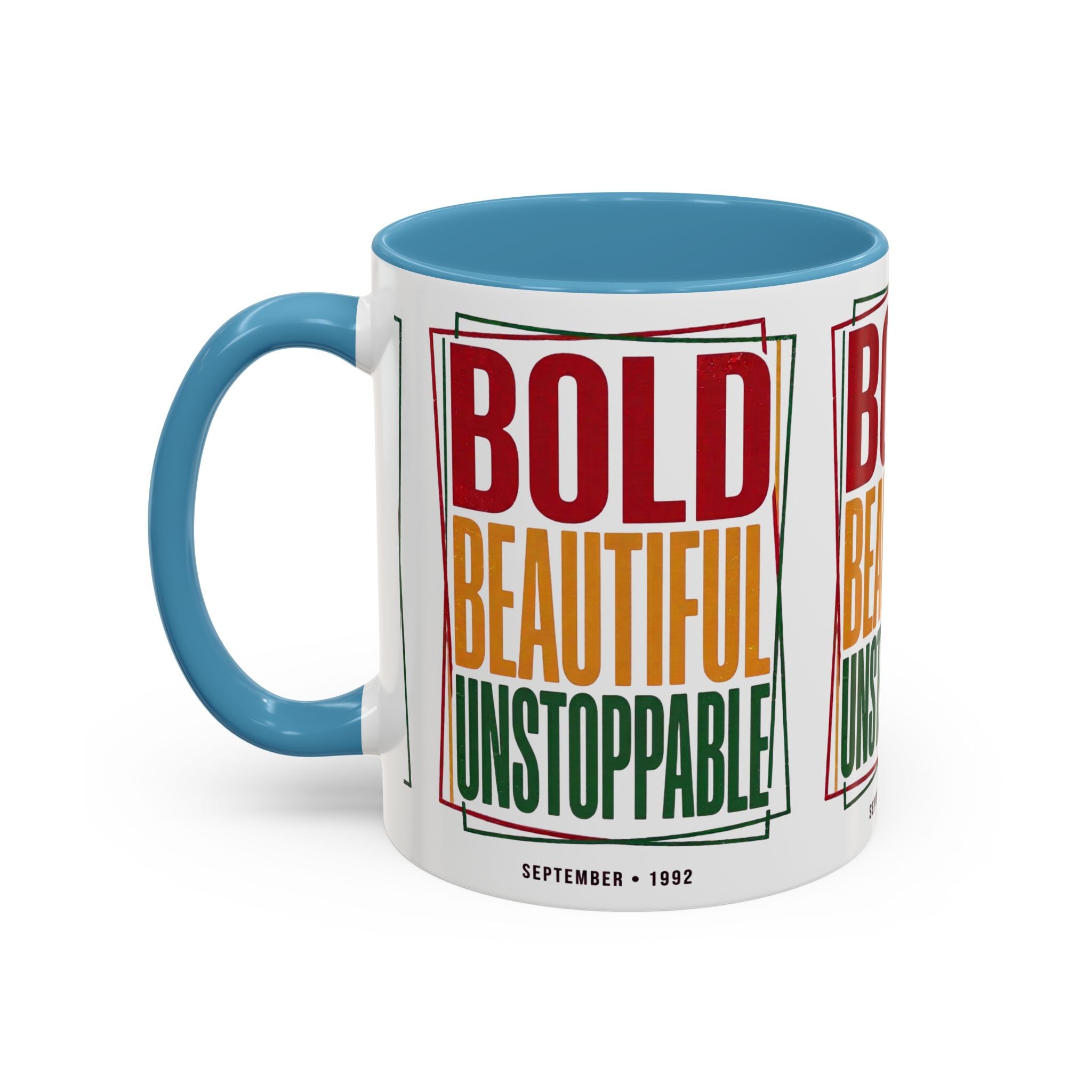 Bold Beautiful Unstoppable Accent Coffee Mug — Motivational Inspirational Gift (11/15oz)