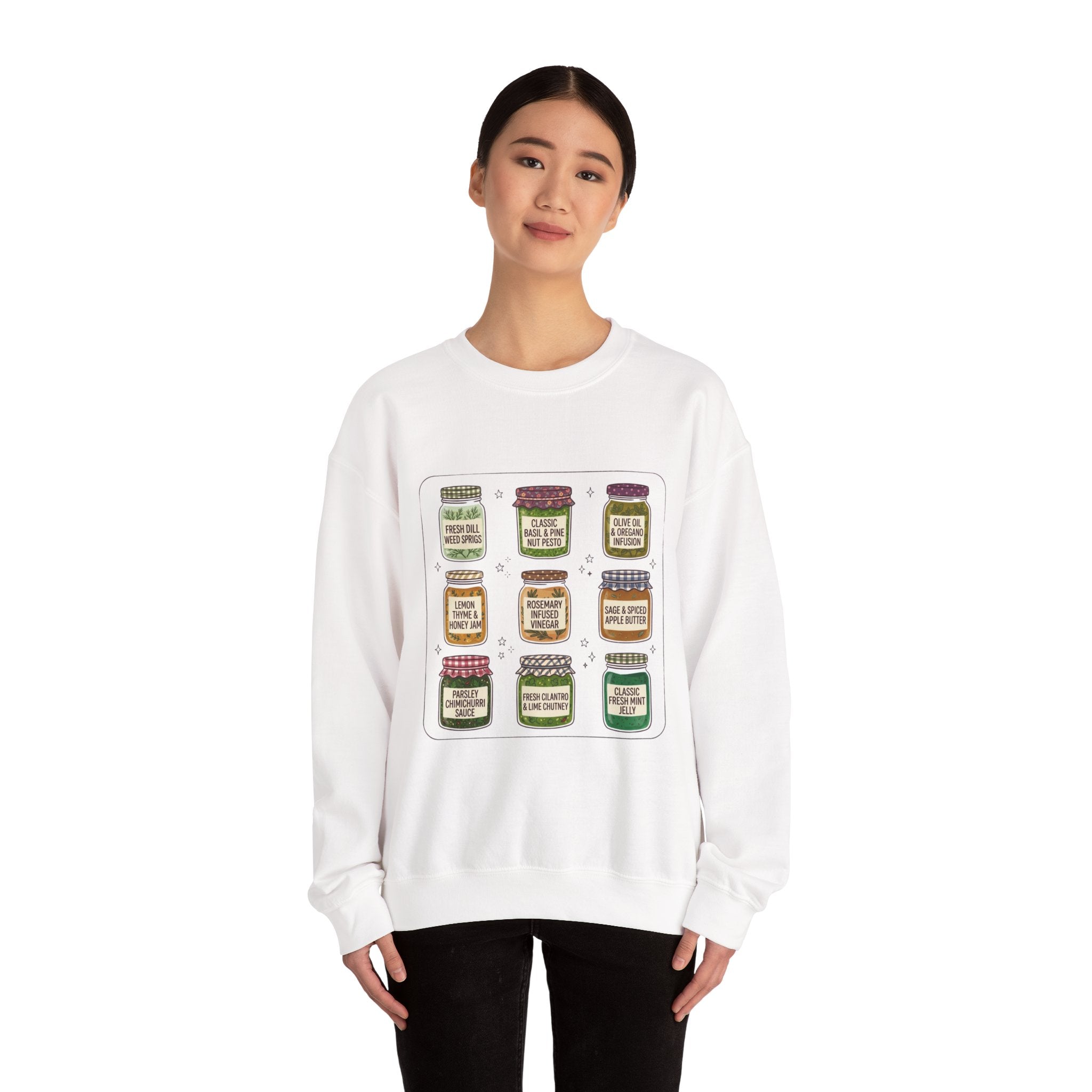 Vintage Jam Jar Illustration Sweatshirt | Retro Food Graphics, Hand-Drawn Diner Style