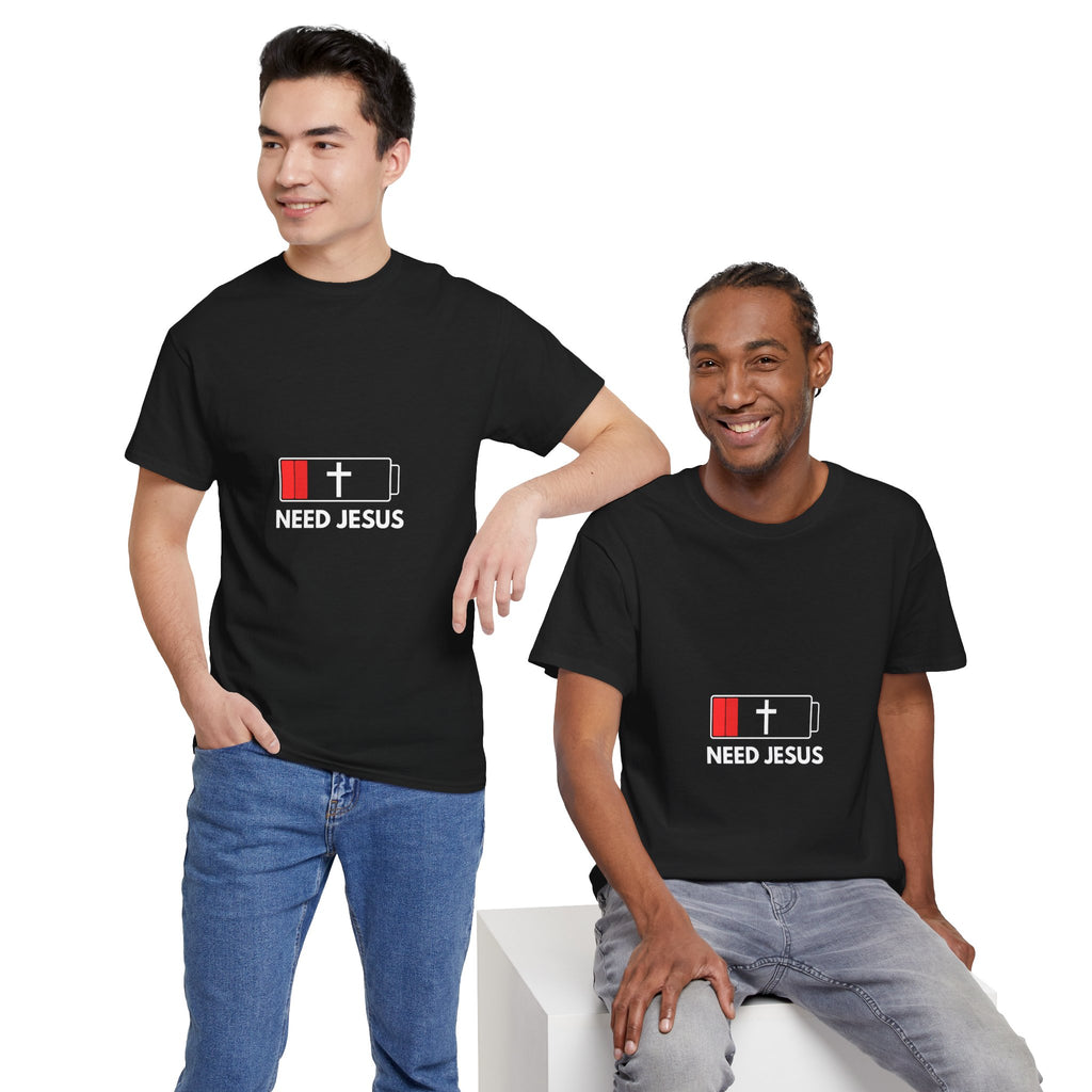 Need Jesus Low Battery Christian T-Shirt