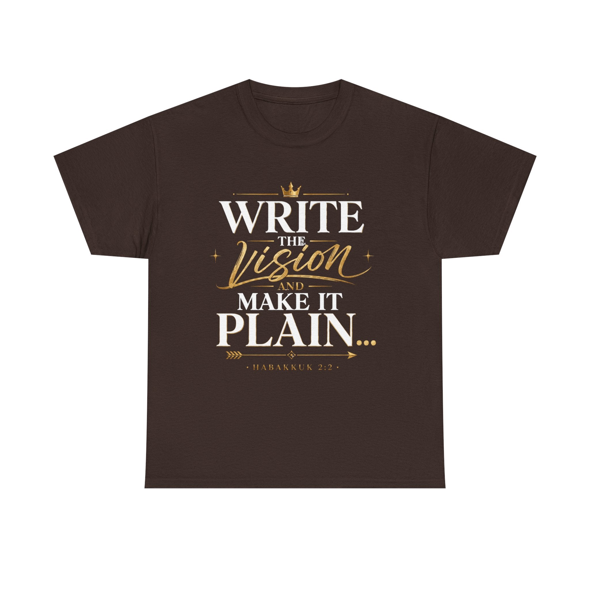 Write The Vision Plain T-Shirt — Hustle, Hardwork & Entrepreneur Gift