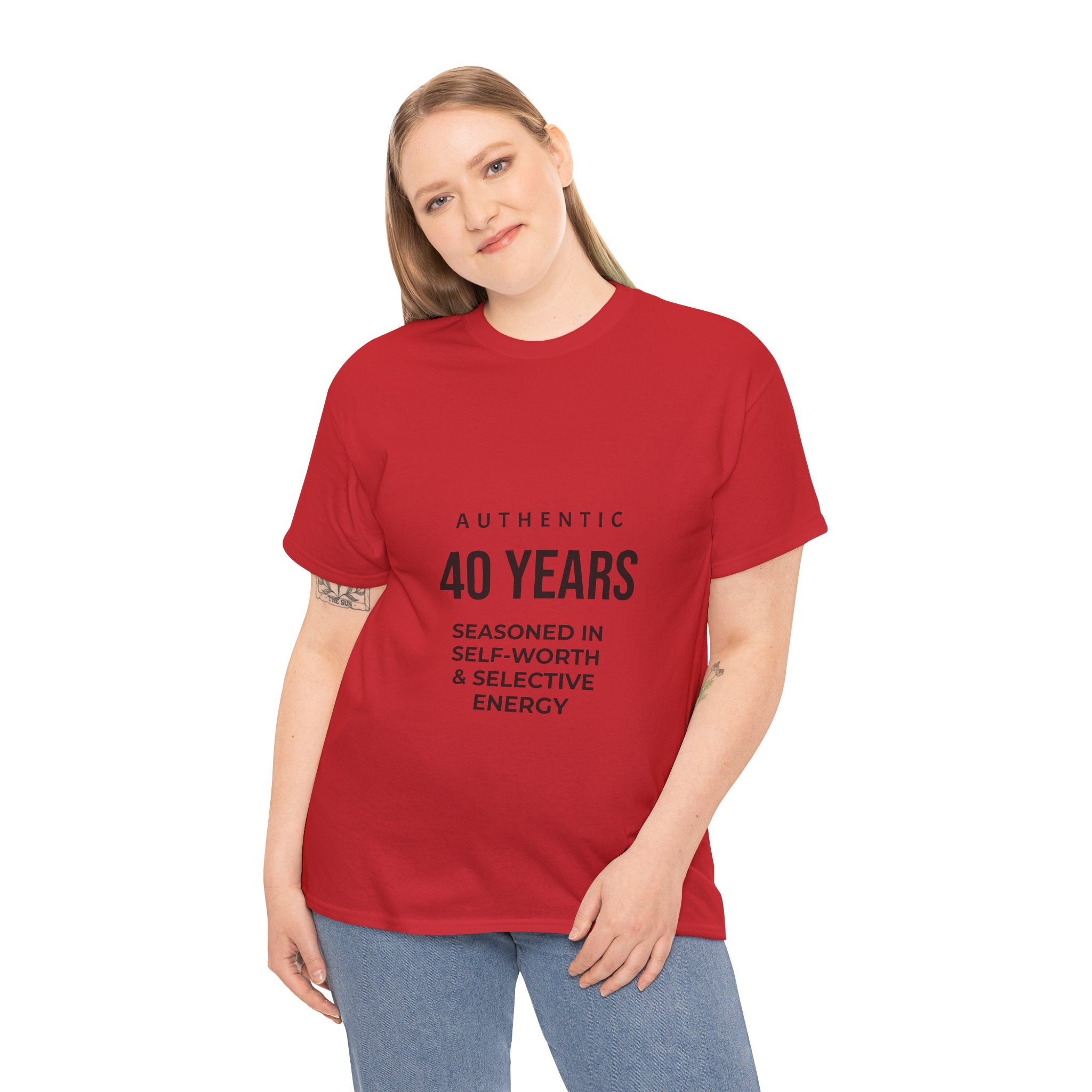 40 Years Authentic Tee — "Seasoned in Self-Worth & Selective Energy" Birthday Shirt