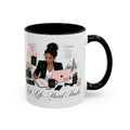 Soft Life, Hard Hustle Accent Coffee Mug – Pink & Black Motivational Office Gift