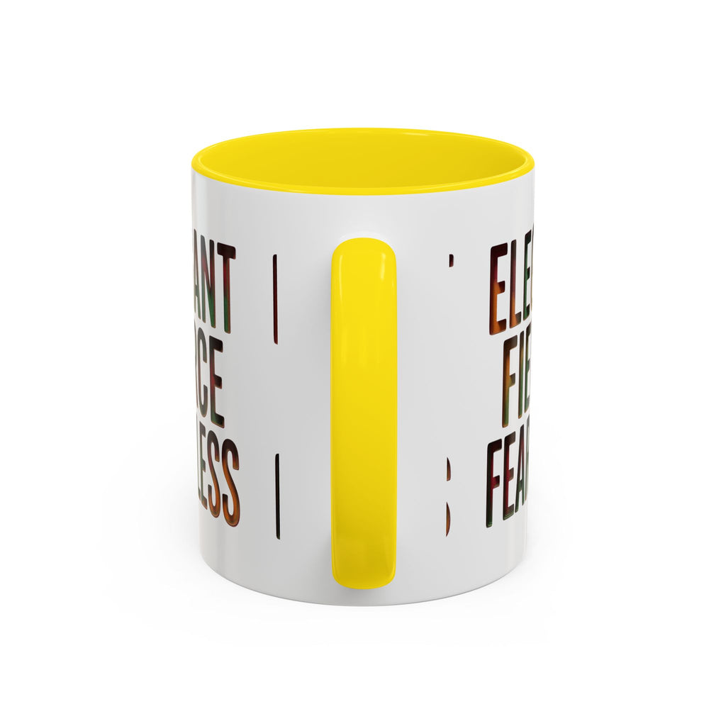 Elegant Fierce Fearless Coffee Mug — Inspirational Accent Mug (11/15oz)