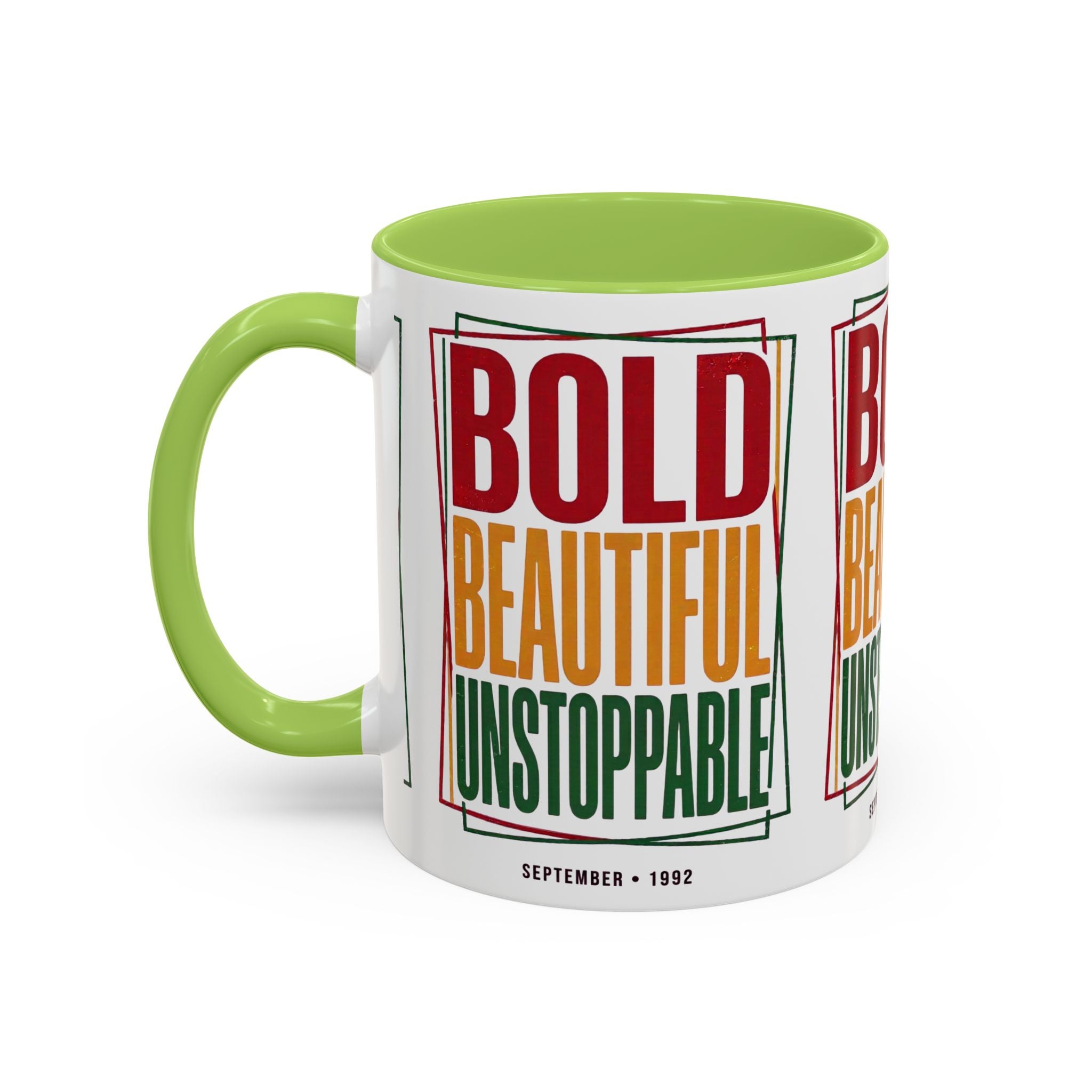 Bold Beautiful Unstoppable Accent Coffee Mug — Motivational Inspirational Gift (11/15oz)