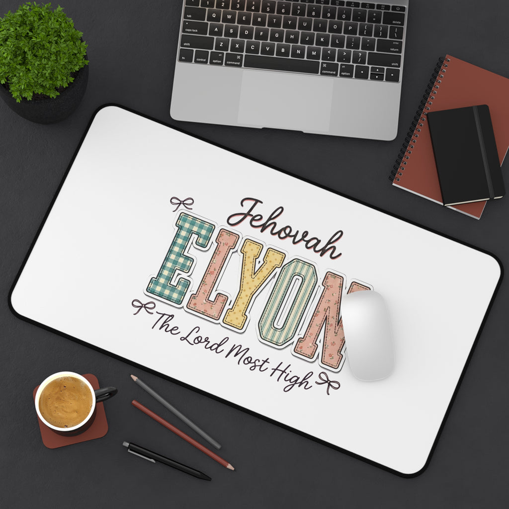 Jehovah Elyon Inspirational Desk Mat — "The Lord Most High" Office Mouse Pad