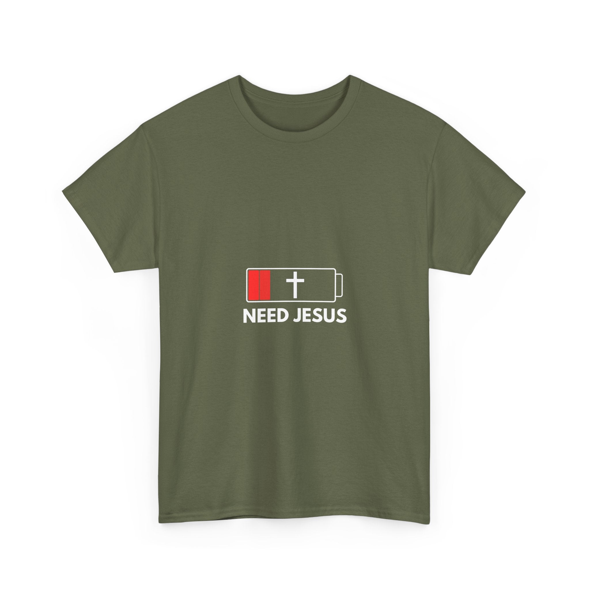 Need Jesus Low Battery Christian T-Shirt