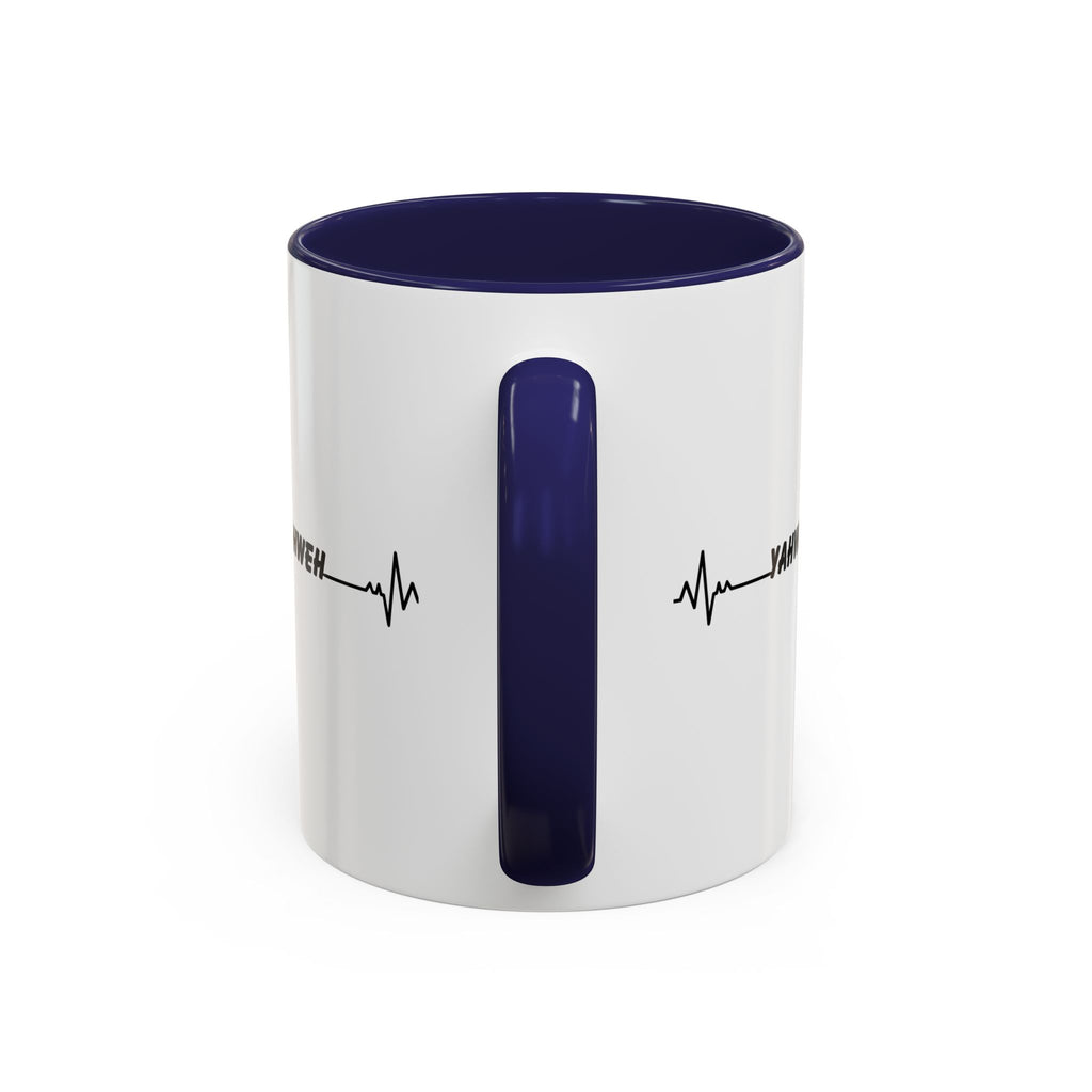 Yahweh Heartbeat Accent Coffee Mug — Christian Faith Prayer Gift (11/15oz)