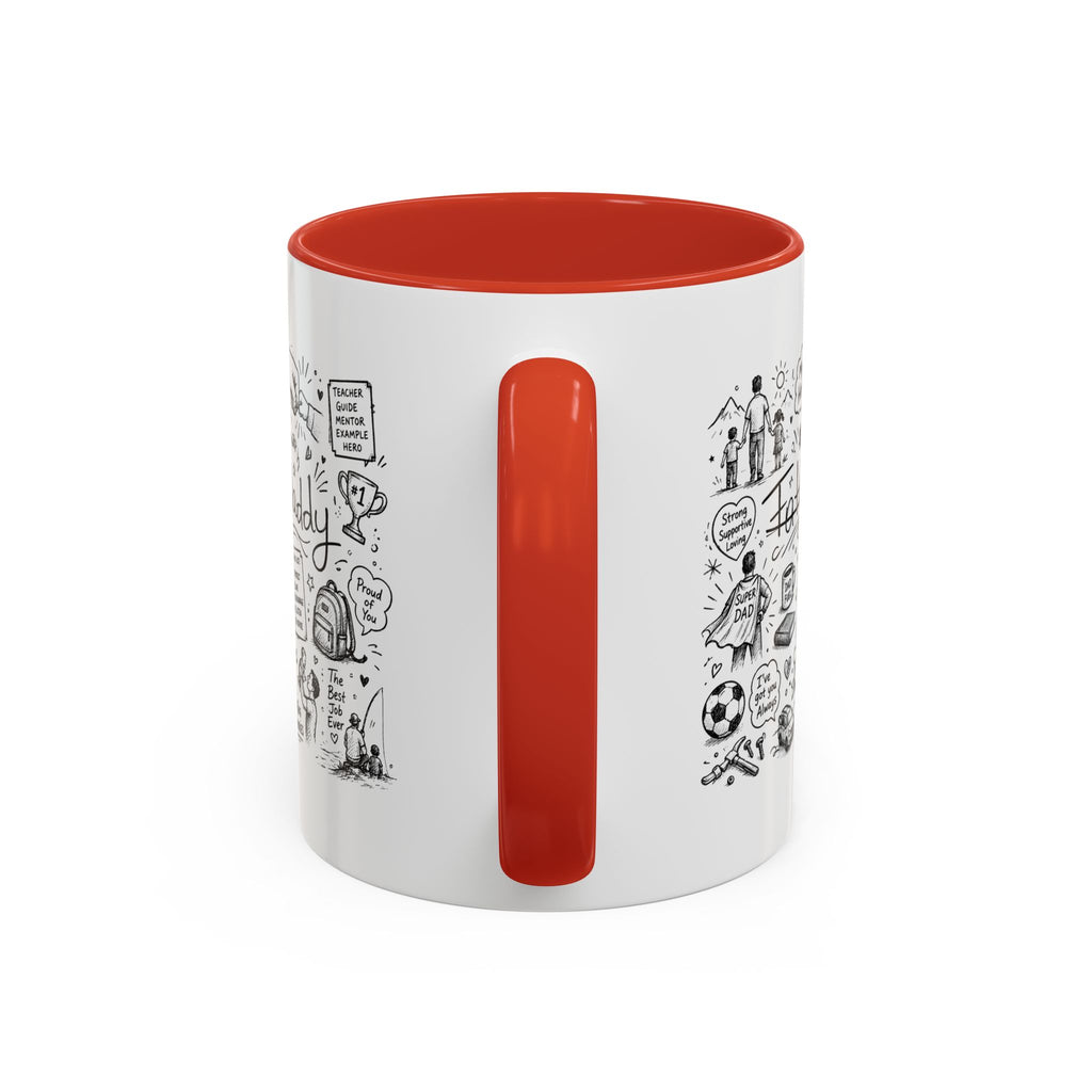Father/Daddy Illustrated Memory Coffee Mug — Black Accent 11/15oz