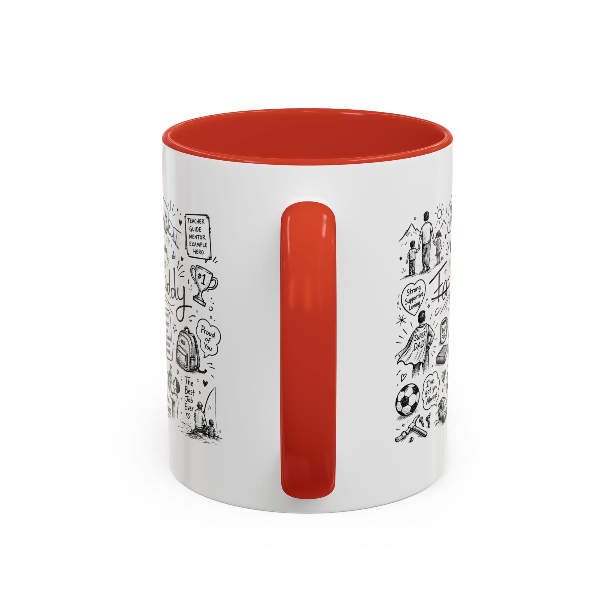 Father/Daddy Illustrated Memory Coffee Mug — Black Accent 11/15oz