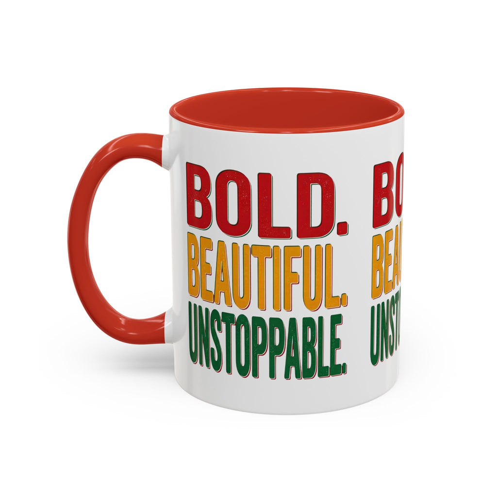 Bold Beautiful Unstoppable Accent Coffee Mug — Inspirational 11/15oz Gift