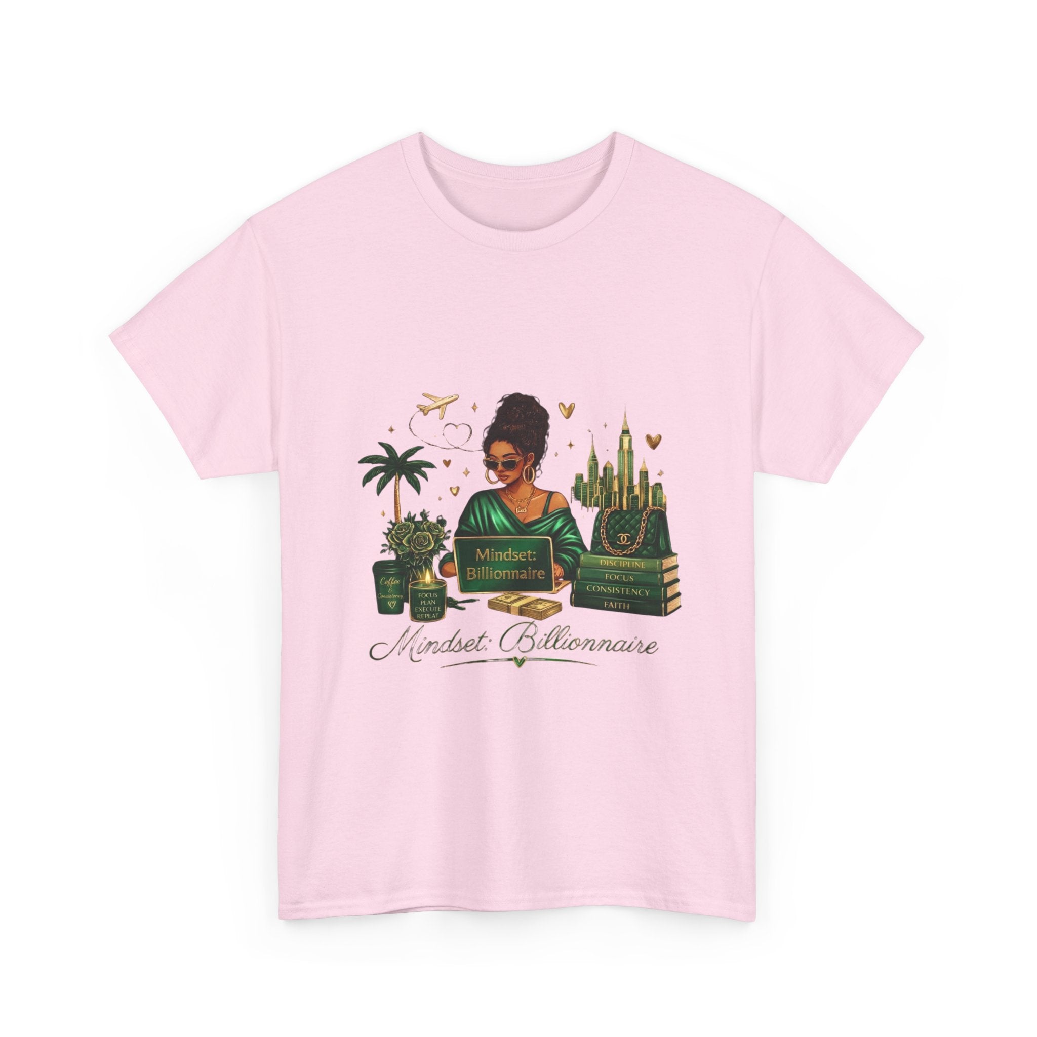 T-Shirt — Mindset Billionaire Graphic Tee (Empowerment, Travel & Success Design)