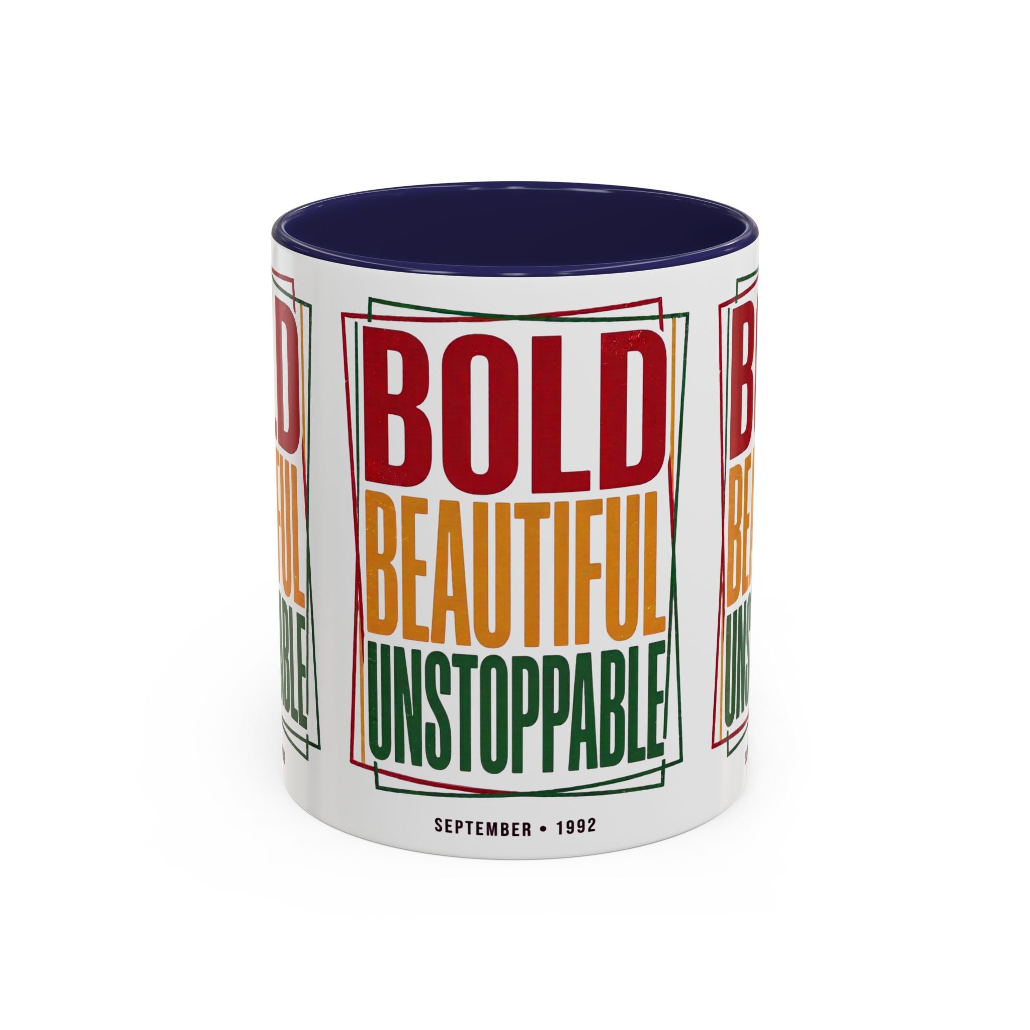 Bold Beautiful Unstoppable Accent Coffee Mug — Motivational Inspirational Gift (11/15oz)