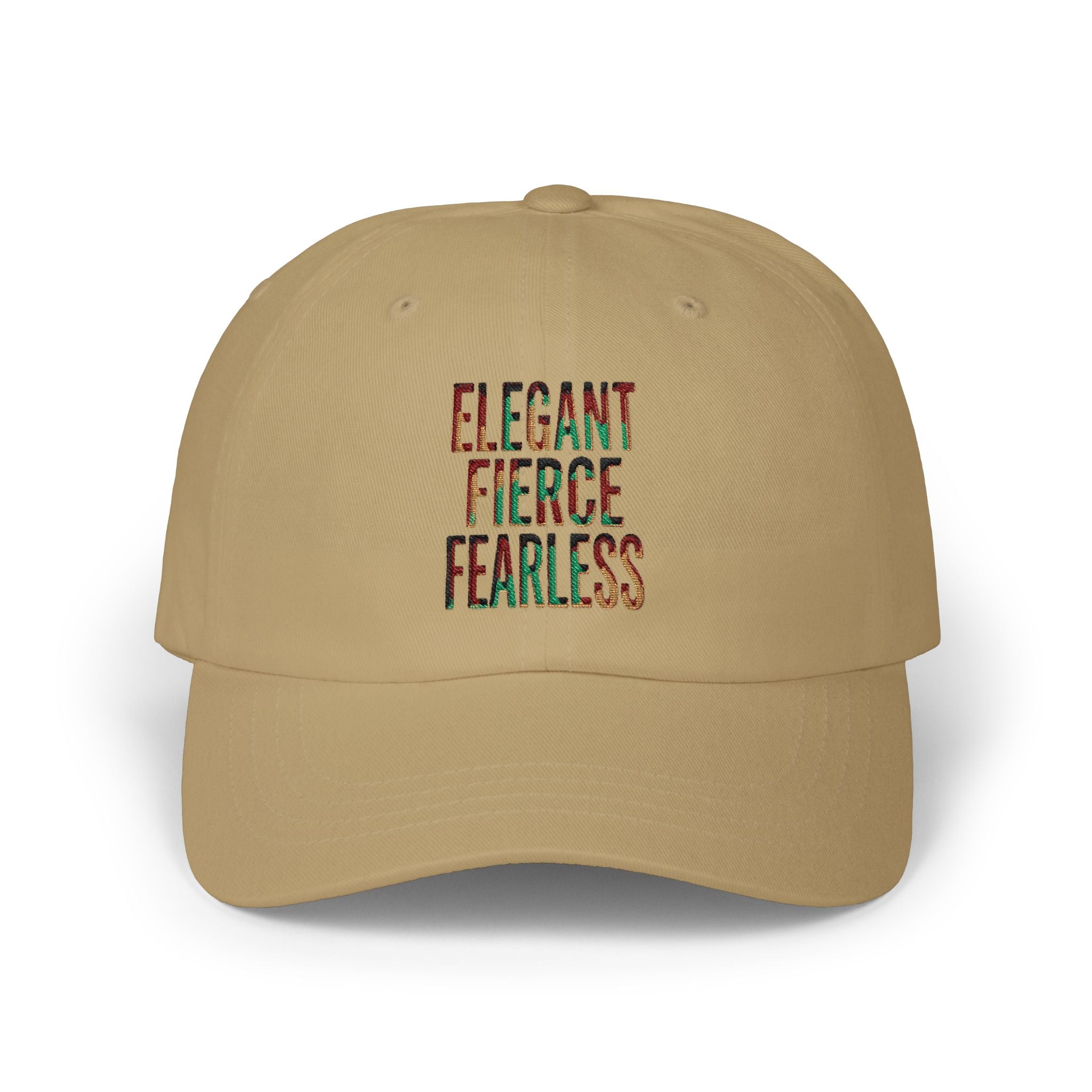 Dad Cap — Elegant Fierce Fearless Floral Embroidered Hat