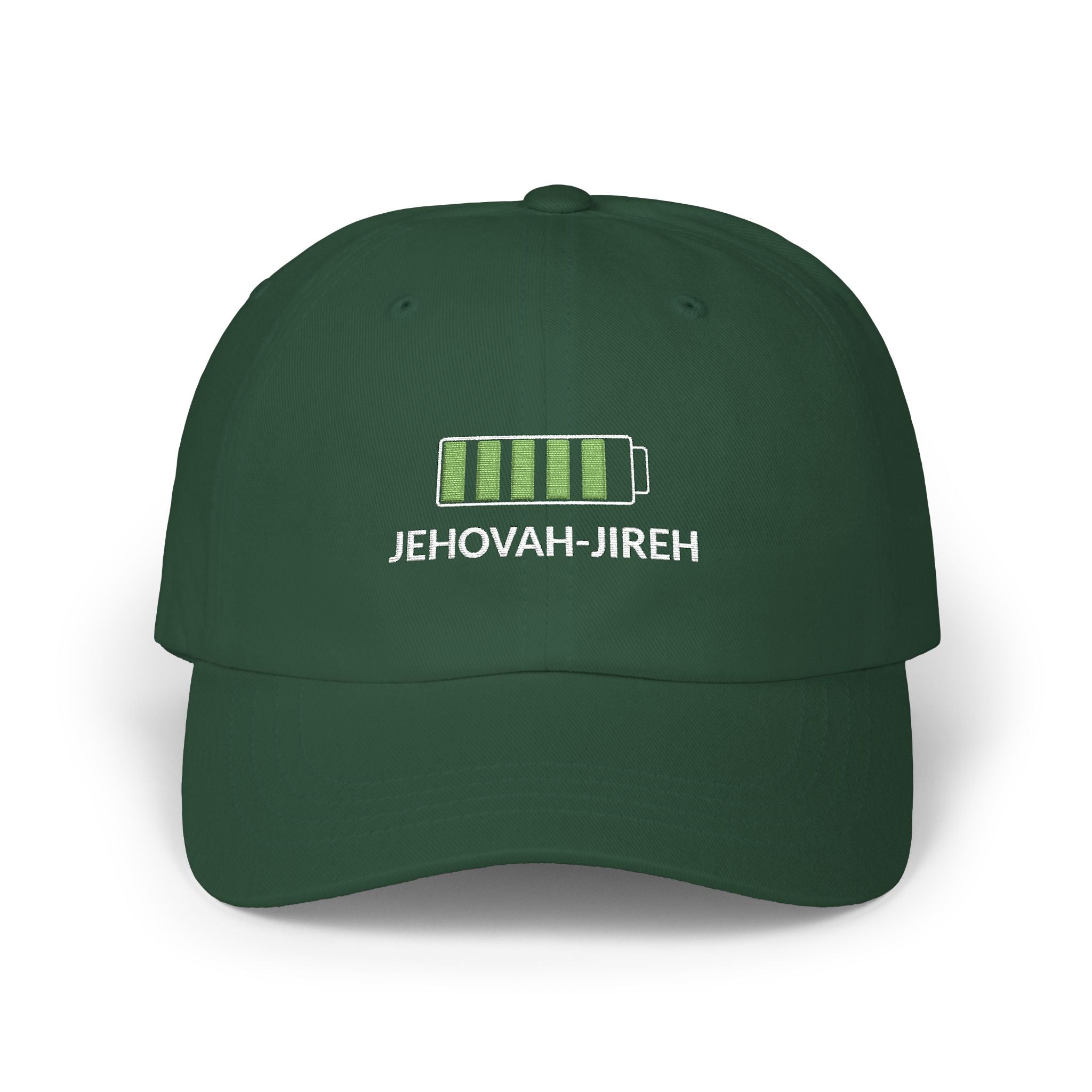Jehovah-Jireh Battery Icon Dad Cap — Faith-Based Christian Trucker Hat