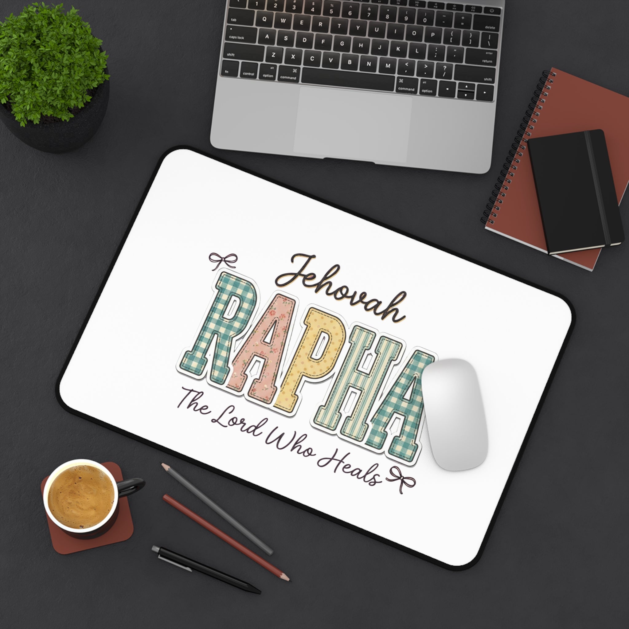 Jehovah Rapha Desk Mat – The Lord Who Heals Christian Mouse Pad