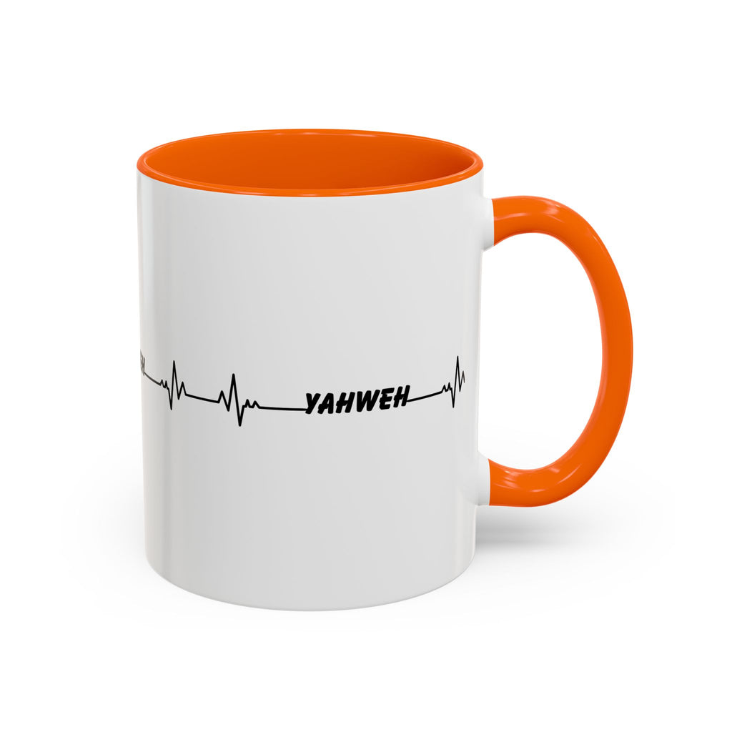 Yahweh Heartbeat Accent Coffee Mug — Christian Faith Prayer Gift (11/15oz)