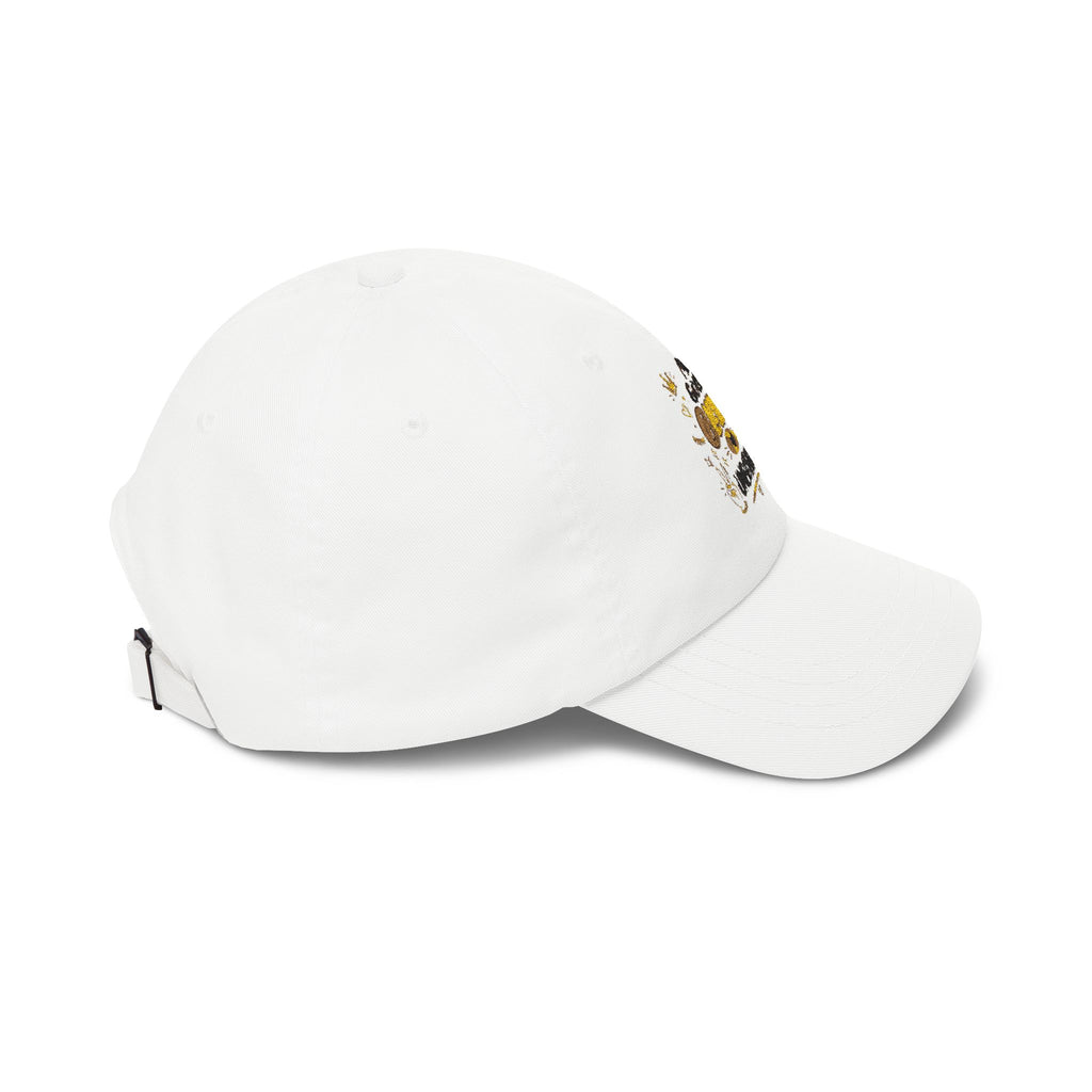 Dad Cap - "Blessed & Unbothered" Embroidered White Baseball Hat