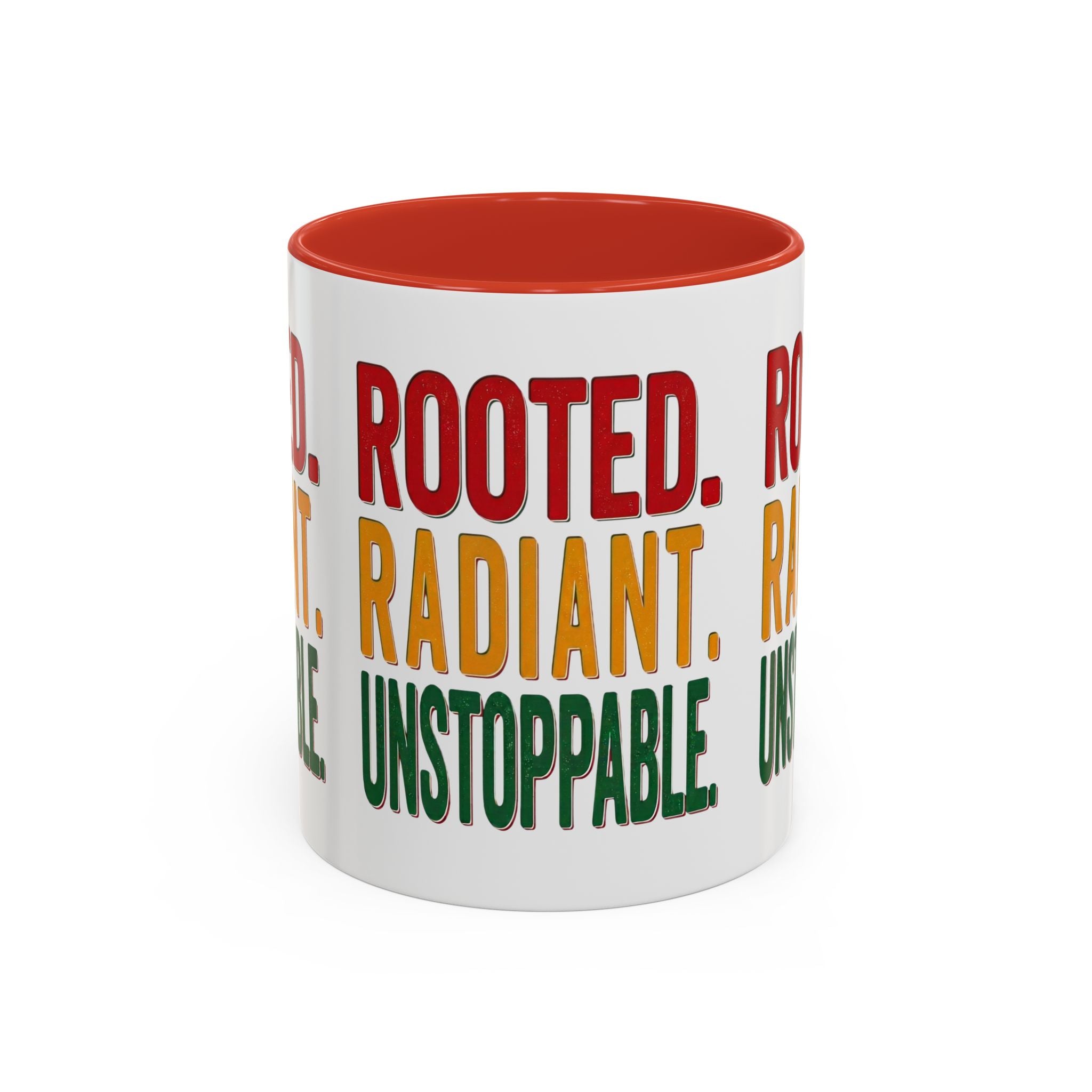 Rooted Radiant Unstoppable Accent Coffee Mug — Empowerment Message 11/15oz