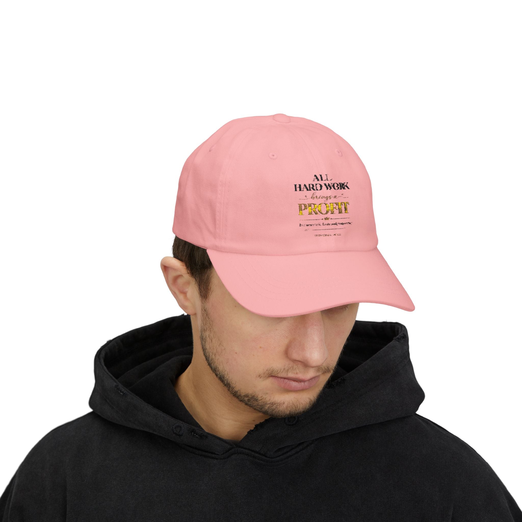 Dad Cap — 'All Hard Work Through a Profit' Minimal Embroidered Hat
