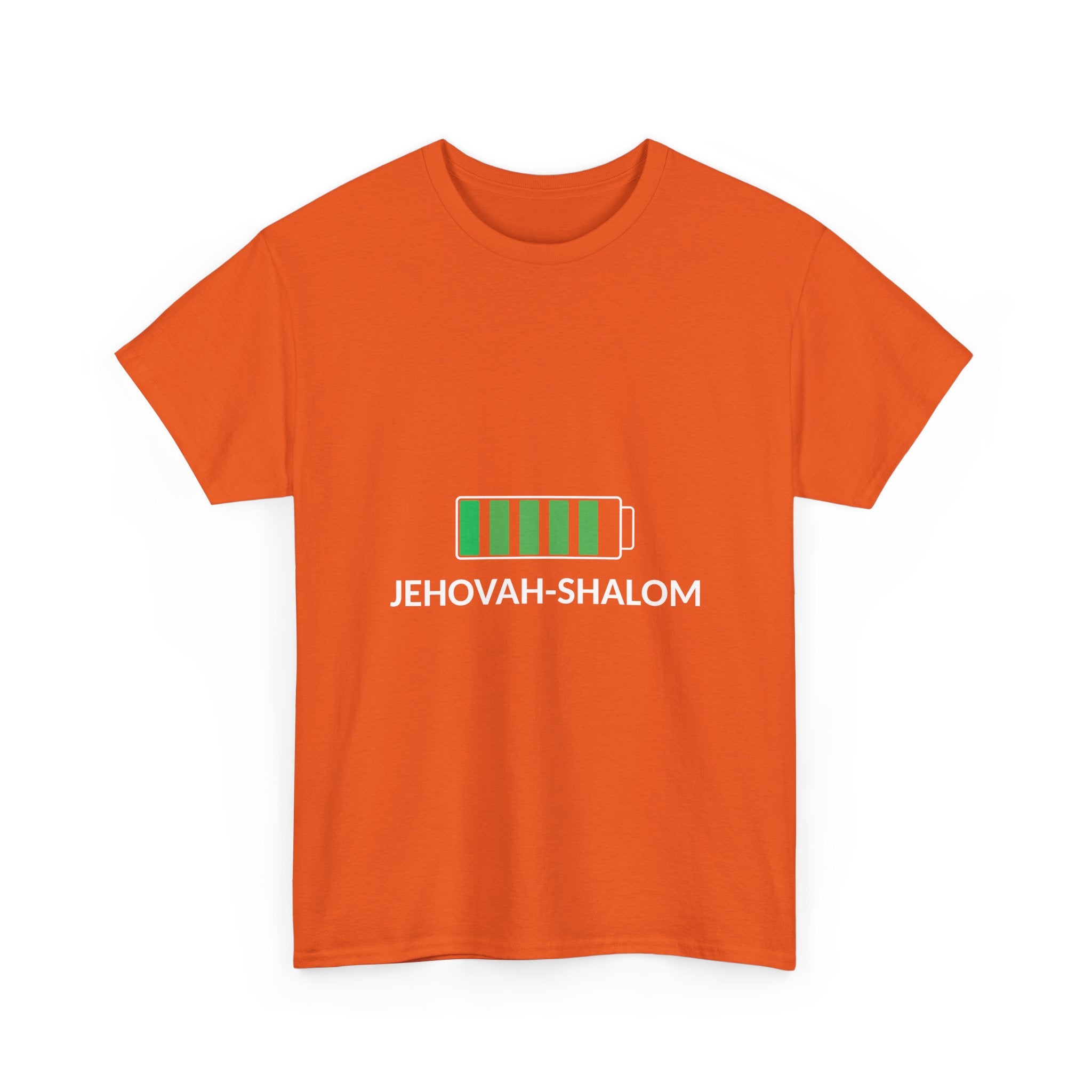 Jehovah-Shalom Battery Graphic Tee — Christian Faith Peace T-Shirt