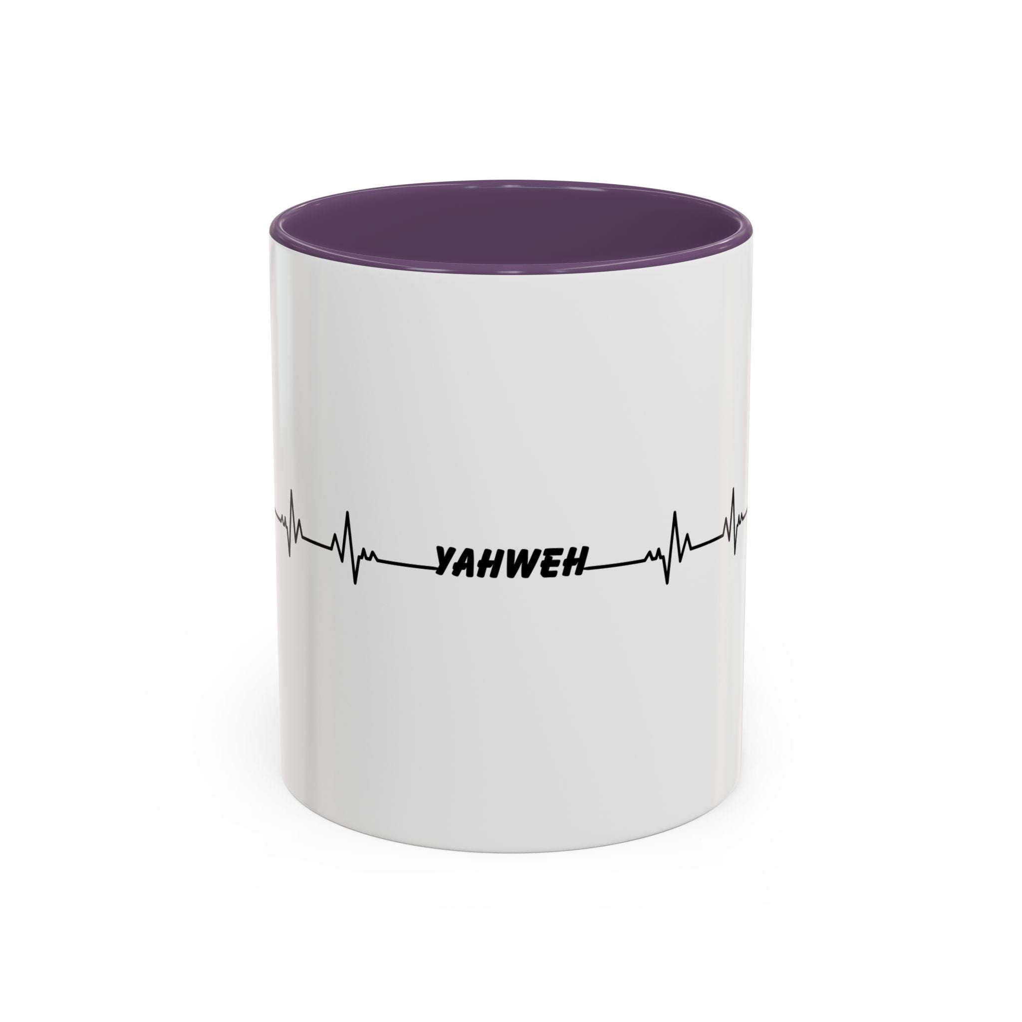 Yahweh Heartbeat Accent Coffee Mug — Christian Faith Prayer Gift (11/15oz)