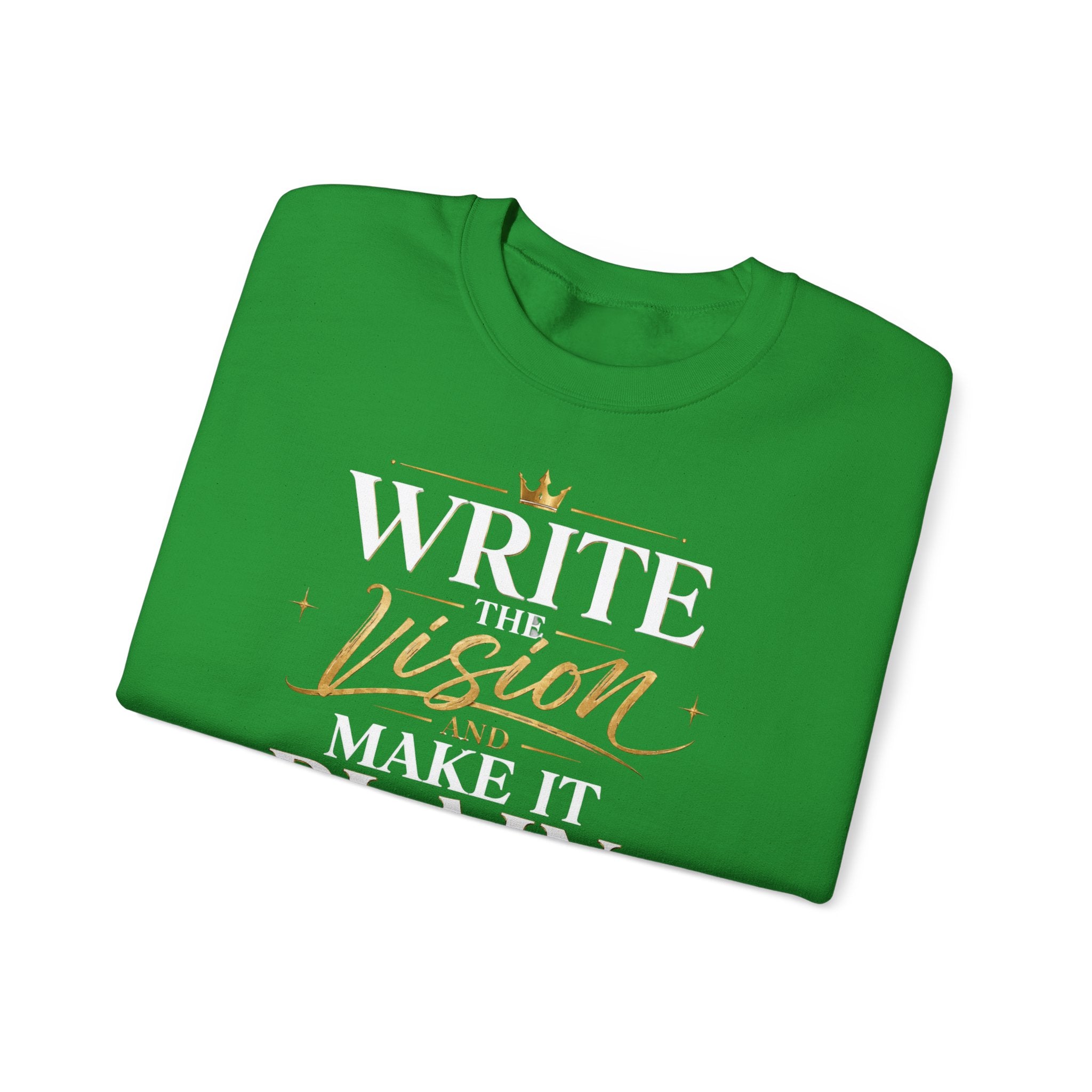 Write the Vision Crewneck Sweatshirt — Inspirational Christian Quote Pullover