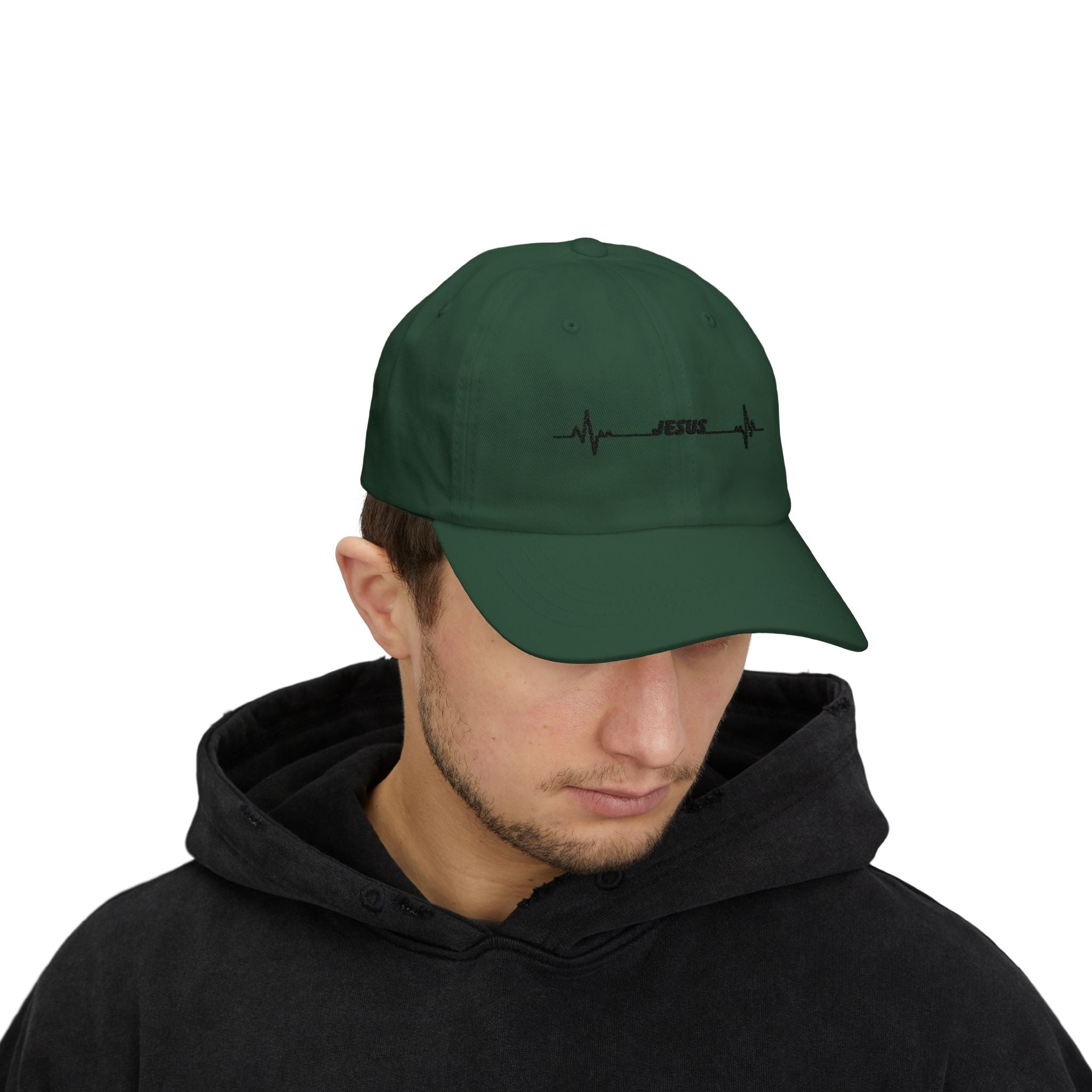 Jesus Heartbeat Dad Cap – Christian Embroidered Baseball Hat