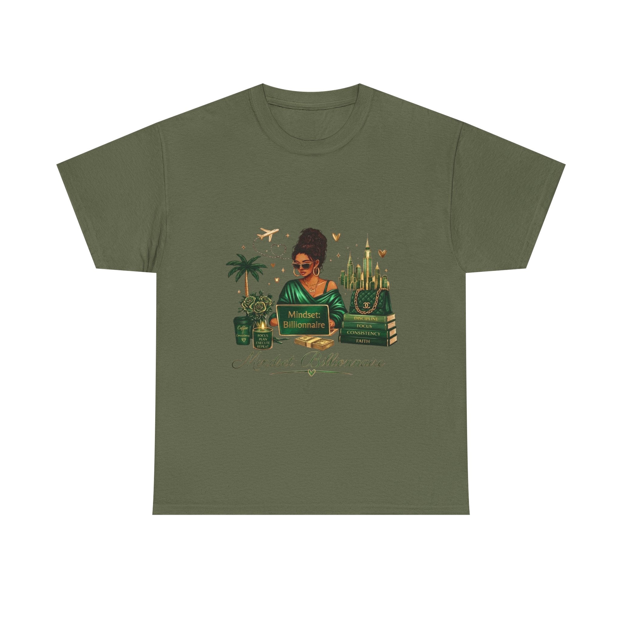 T-Shirt — Mindset Billionaire Graphic Tee (Empowerment, Travel & Success Design)
