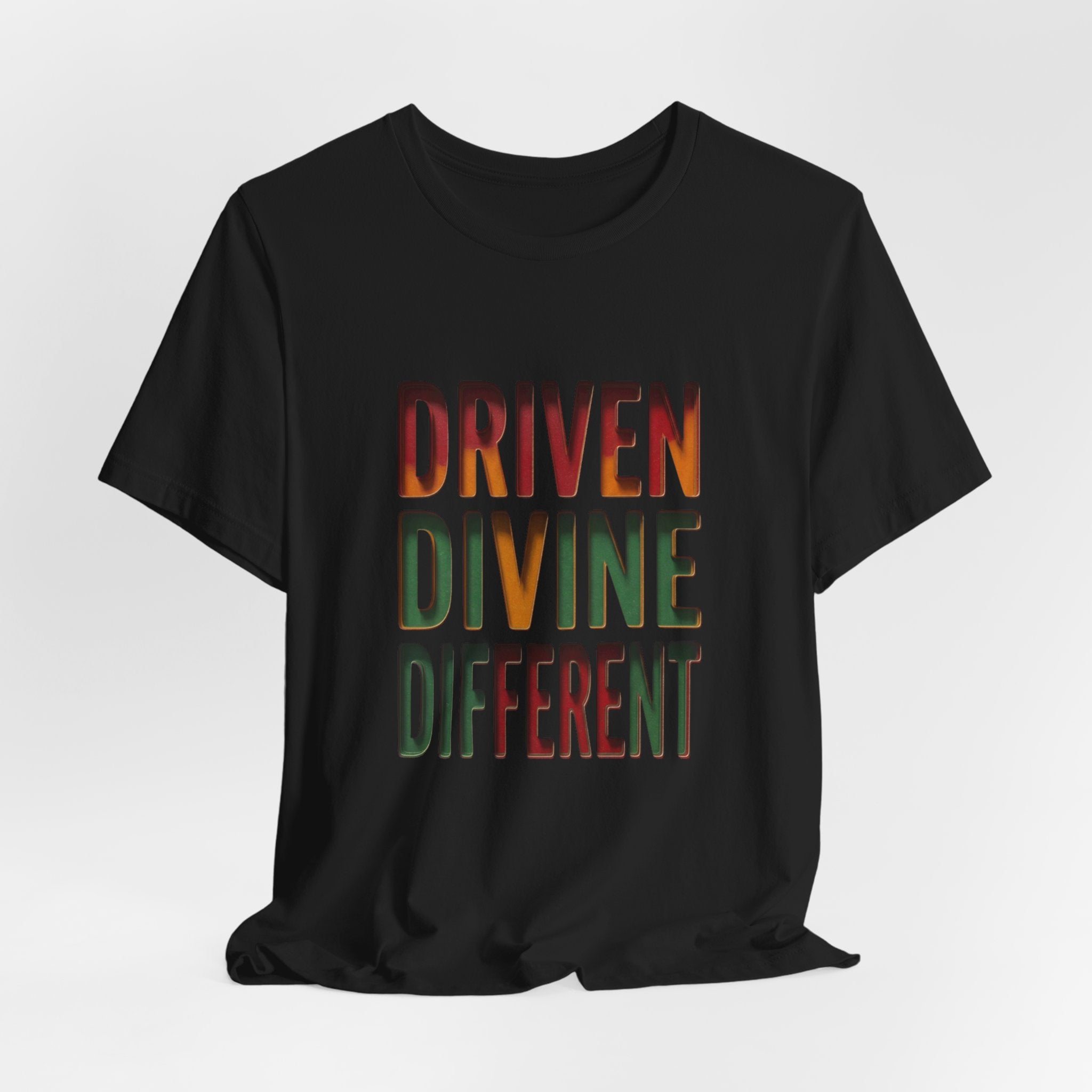 Driven Divine Different T-Shirt | Juneteenth Pan-African Typography 1865